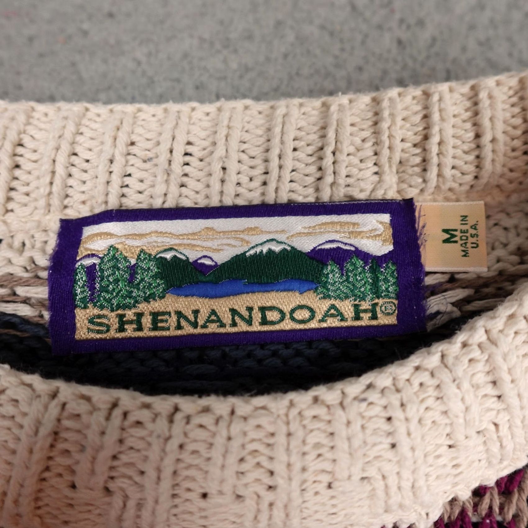 Vintage VINTAGE Shenandoah Sweater Mens M Beige Cream Fair Isle Knit Made USA 90s Size US M / EU 48-50 / 2 - 2 Thumbnail