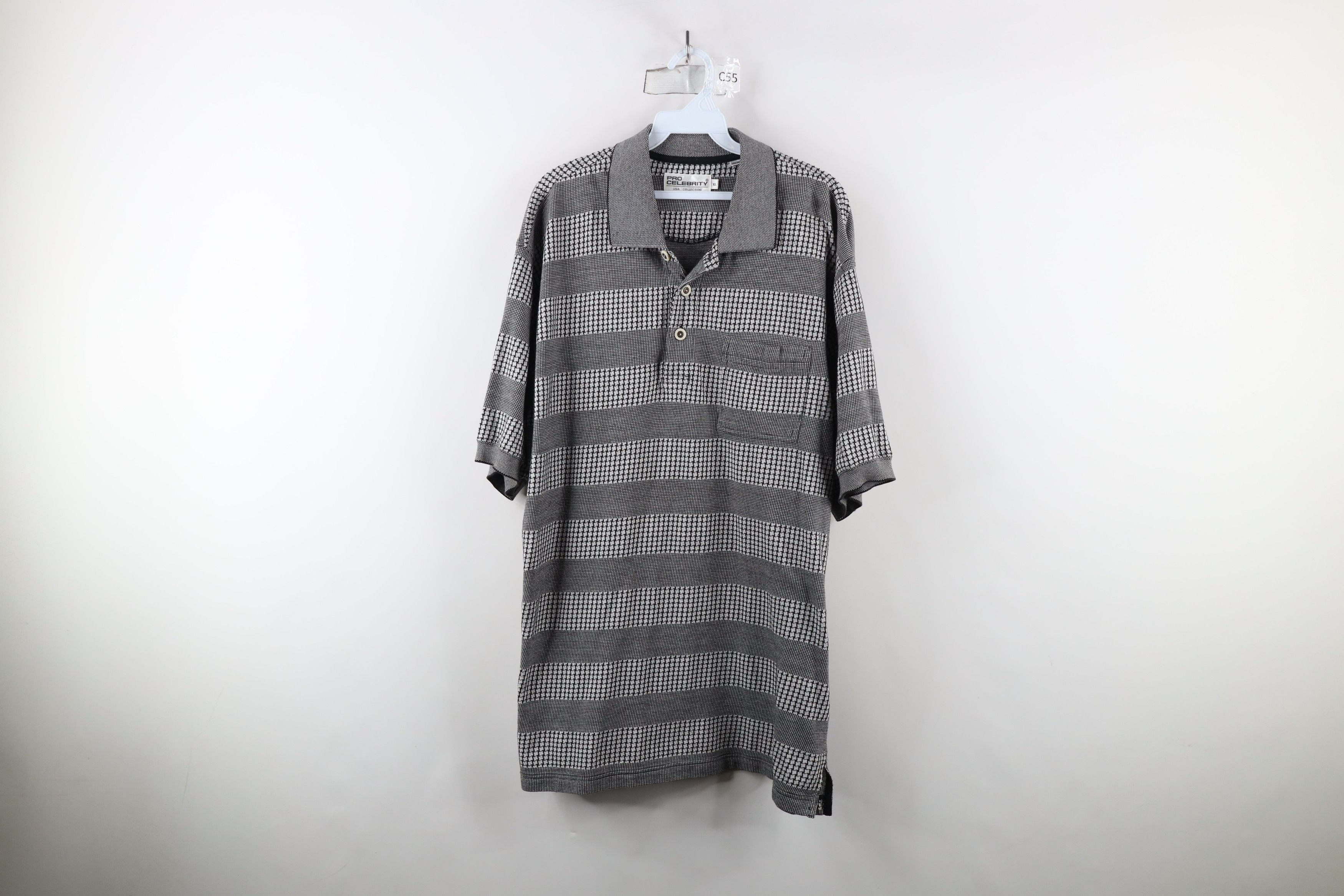 Vintage Vintage 90s Streetwear Houndstooth Knit Golf Polo Shirt Size US XL / EU 56 / 4 - 1 Thumbnail