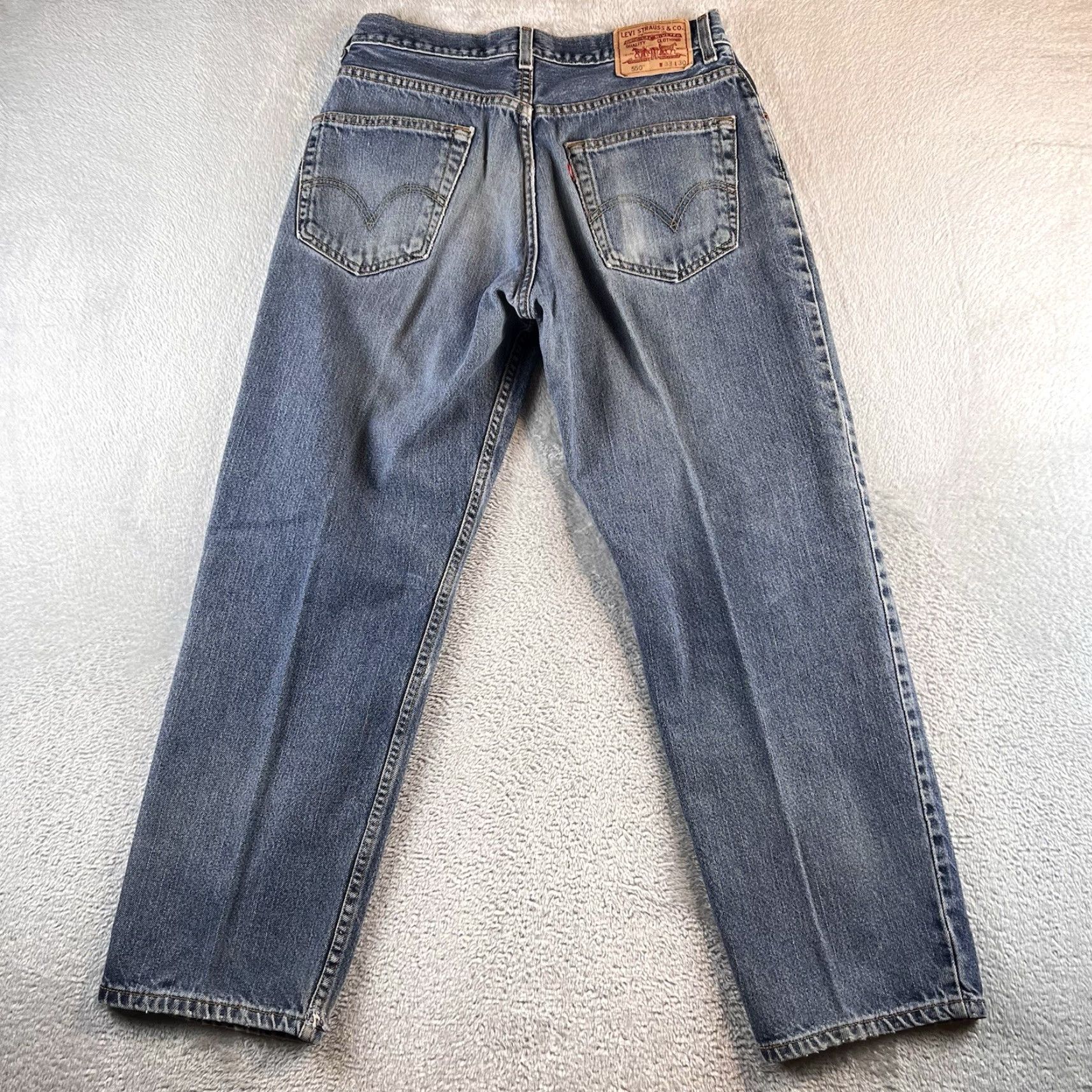 Levi's VINTAGE Levi's 550 Jeans Men 33x30 Regular Blue Cotton Denim Relaxed Tapered USA 90s Mens Jeans Size US 33 - 2 Thumbnail