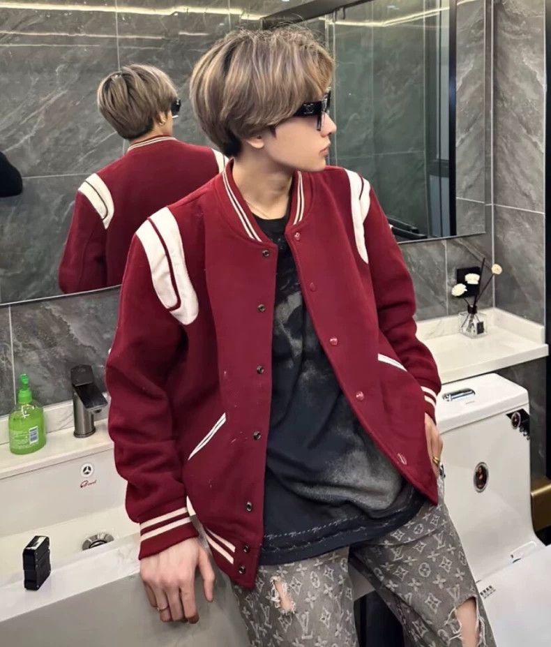 Saint Laurent Paris Saint Laurent Paris Deep red striped wool single-breasted Size US S / EU 44-46 / 1 - 9 Thumbnail
