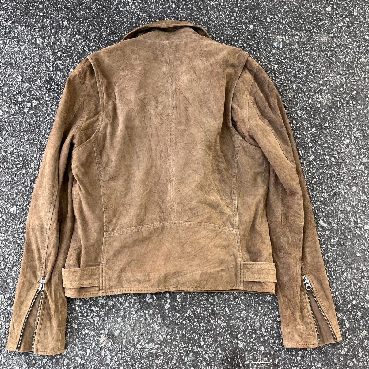 Selected Homme Brown suede goat leather biker jacket Size US S / EU 44-46 / 1 - 4 Thumbnail
