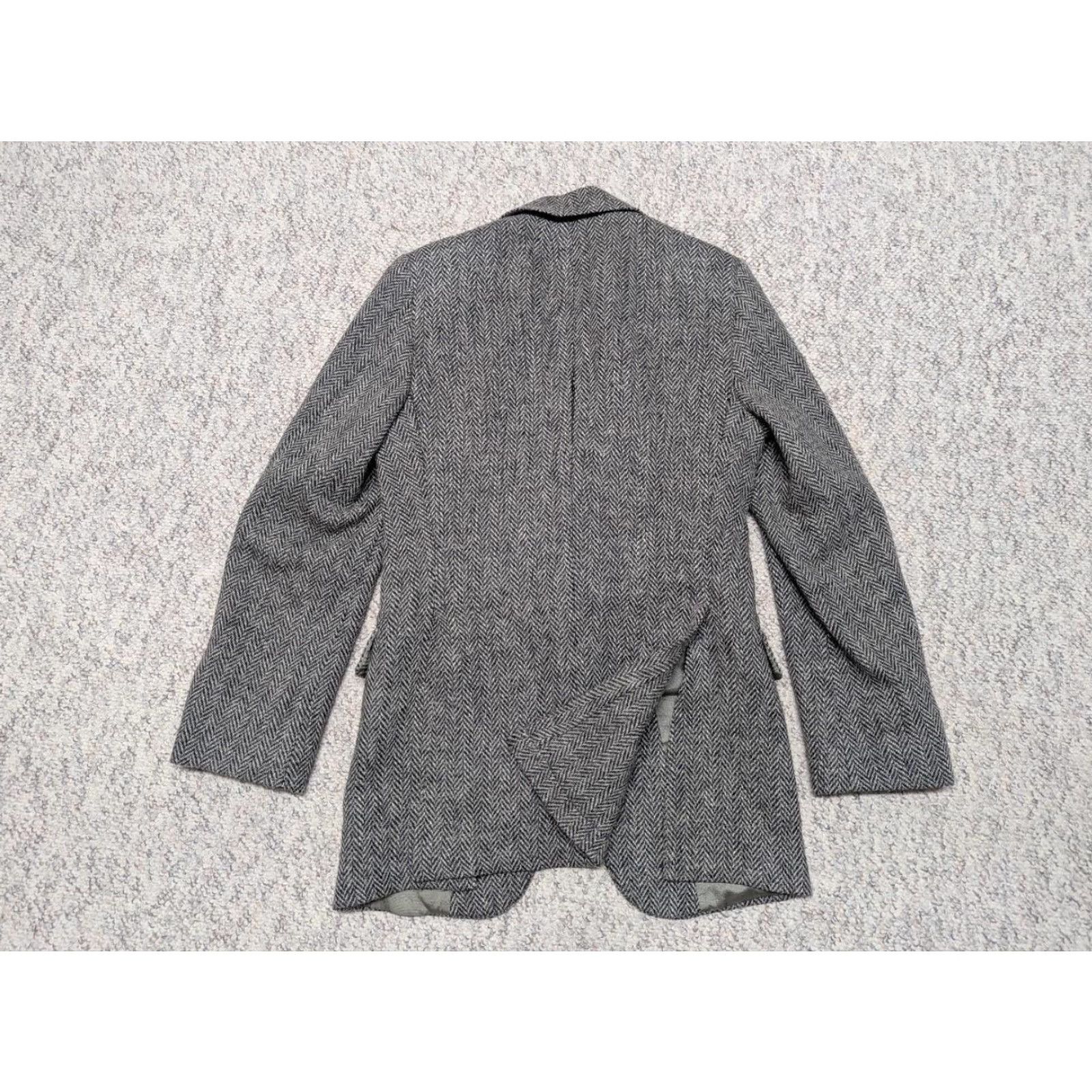 Vintage VINTAGE USA Made TWEED Donegal Wool Gray Herringbone Blazer Jacket IRISH Raconteur 34R Men Wool Tweed Blazer Size 34R - 2 Thumbnail