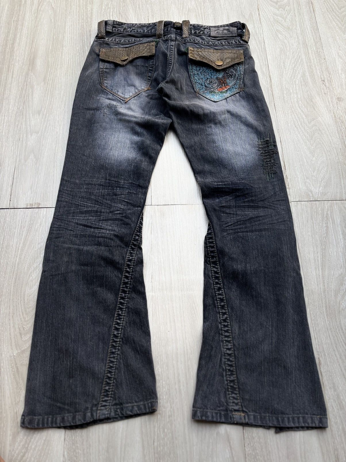 Japanese Brand C17 laceup flare jeans Size US 28 / EU 44 - 6 Thumbnail