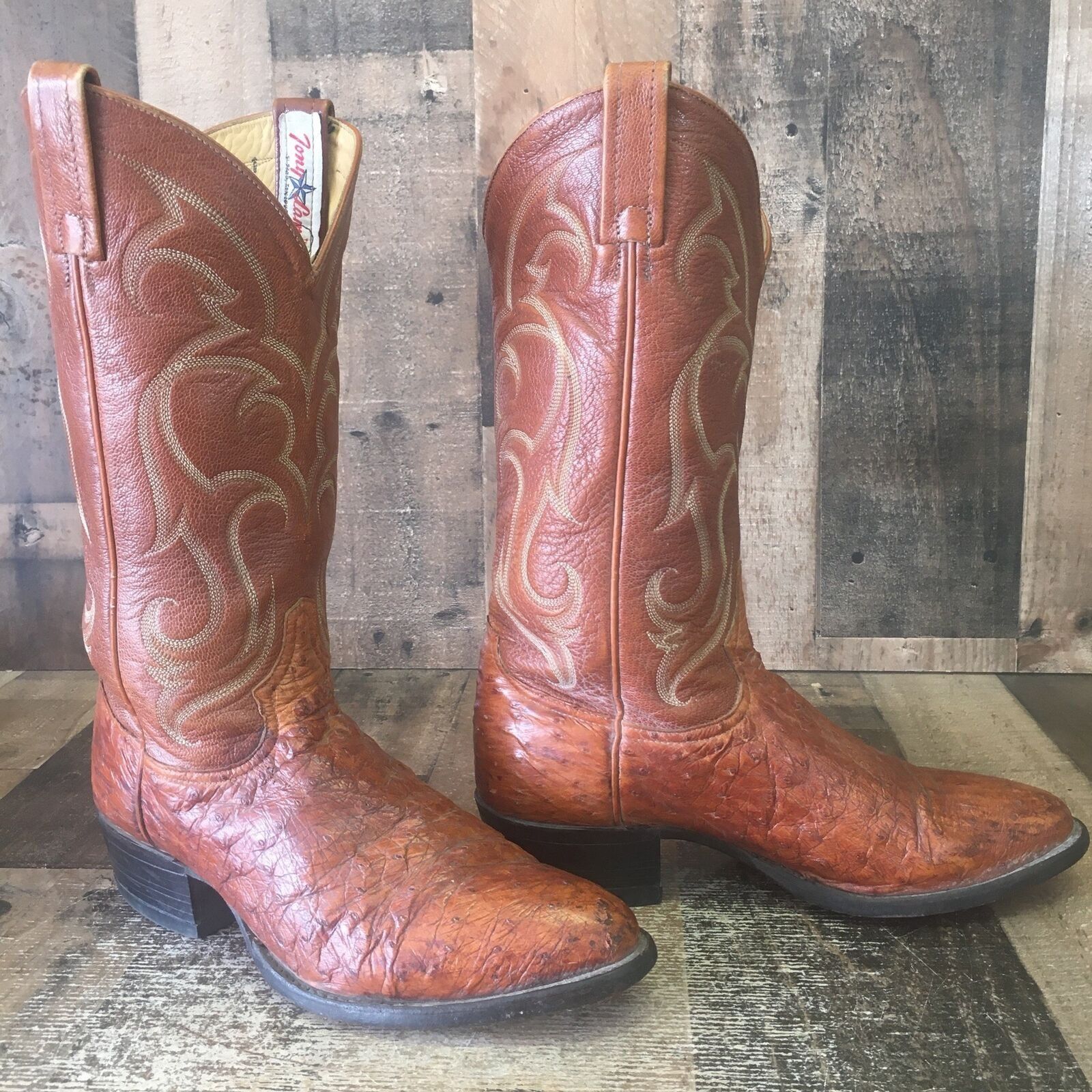 Tony Lama Tony Lama Vintage Brown Ostrich Cowboy Boots Mens 8.5 D Size US 8.5 / EU 41-42 - 5 Thumbnail