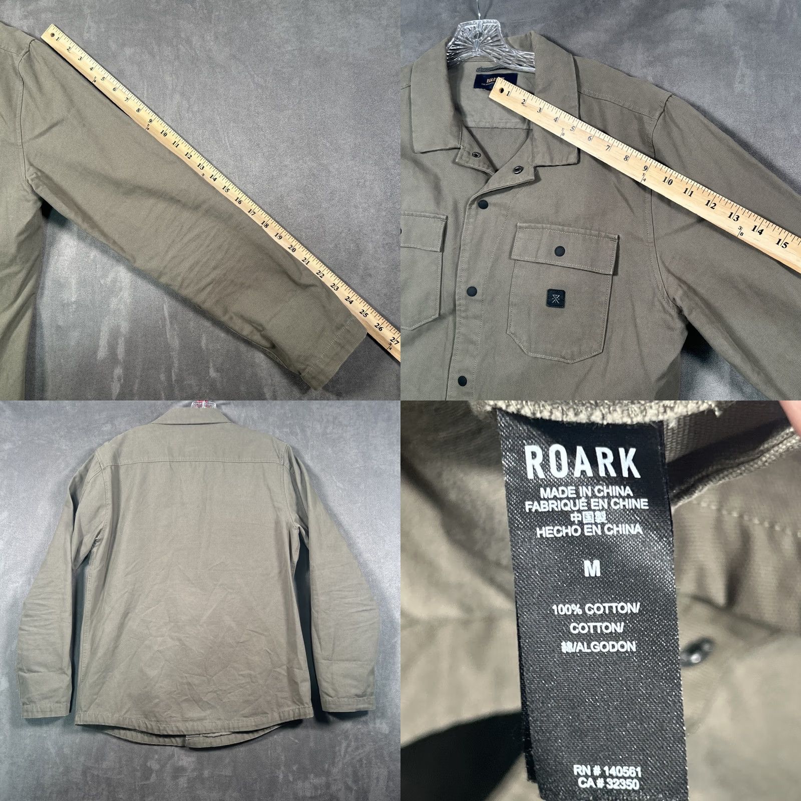 Roark Roark Jacket Mens M Military Green Cotton Chore Coat Lightweight Outdoor Size US M / EU 48-50 / 2 - 8 Thumbnail