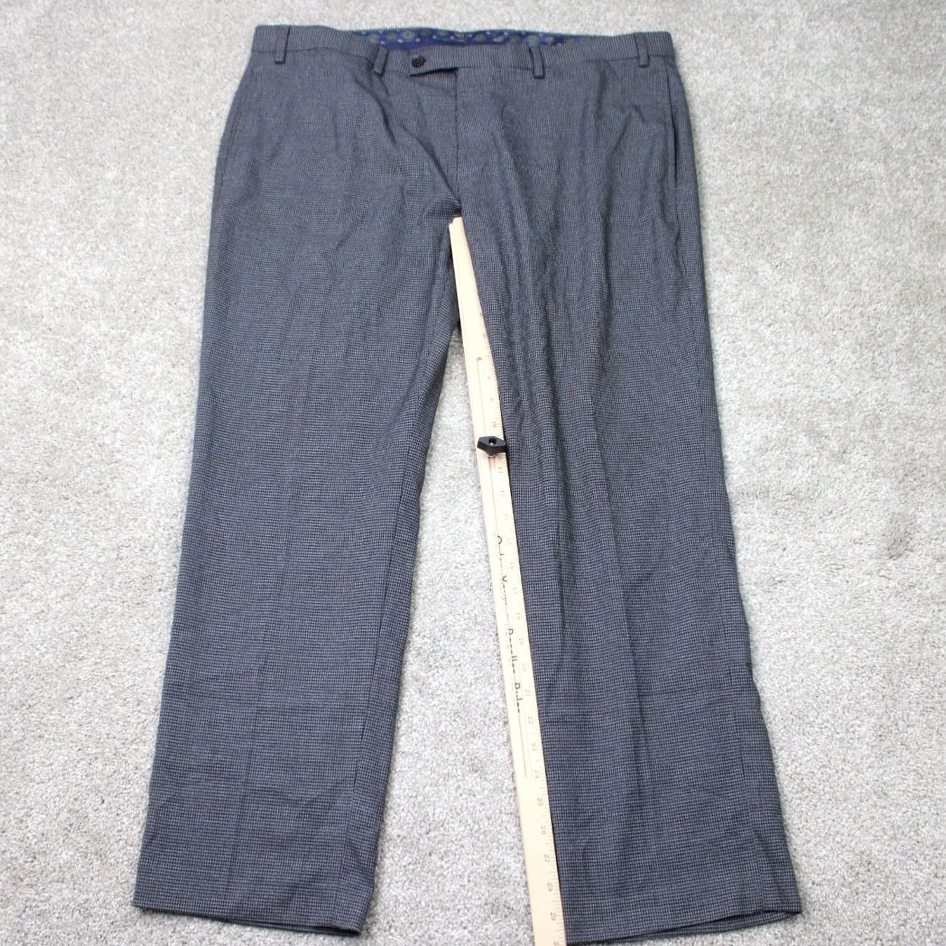 Ralph Lauren LAUREN Ralph Lauren Pants Mens 40x30 Gray Check Flat Front Poly/Viscose Stretch Dress Pants Men Regular Straight 90s Theme Casual Workwear Birthday? Size US 40 / EU 56 - 2 Thumbnail