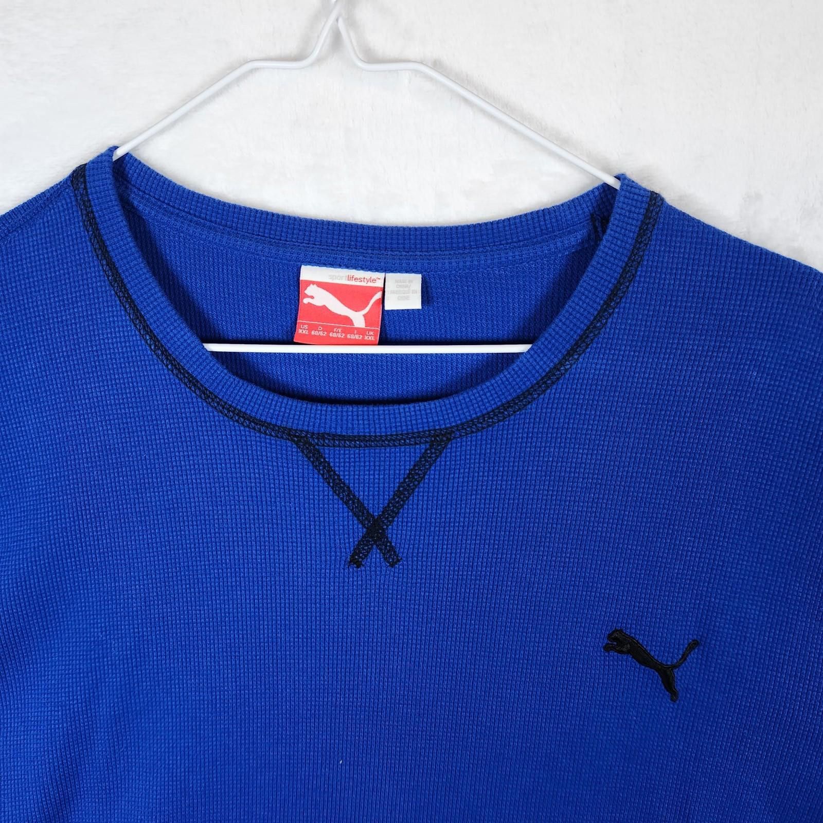 Puma Puma Waffle Knit Blue Long Sleeve Shirt Size 2XL Size US XXL / EU 58 / 5 - 4 Thumbnail