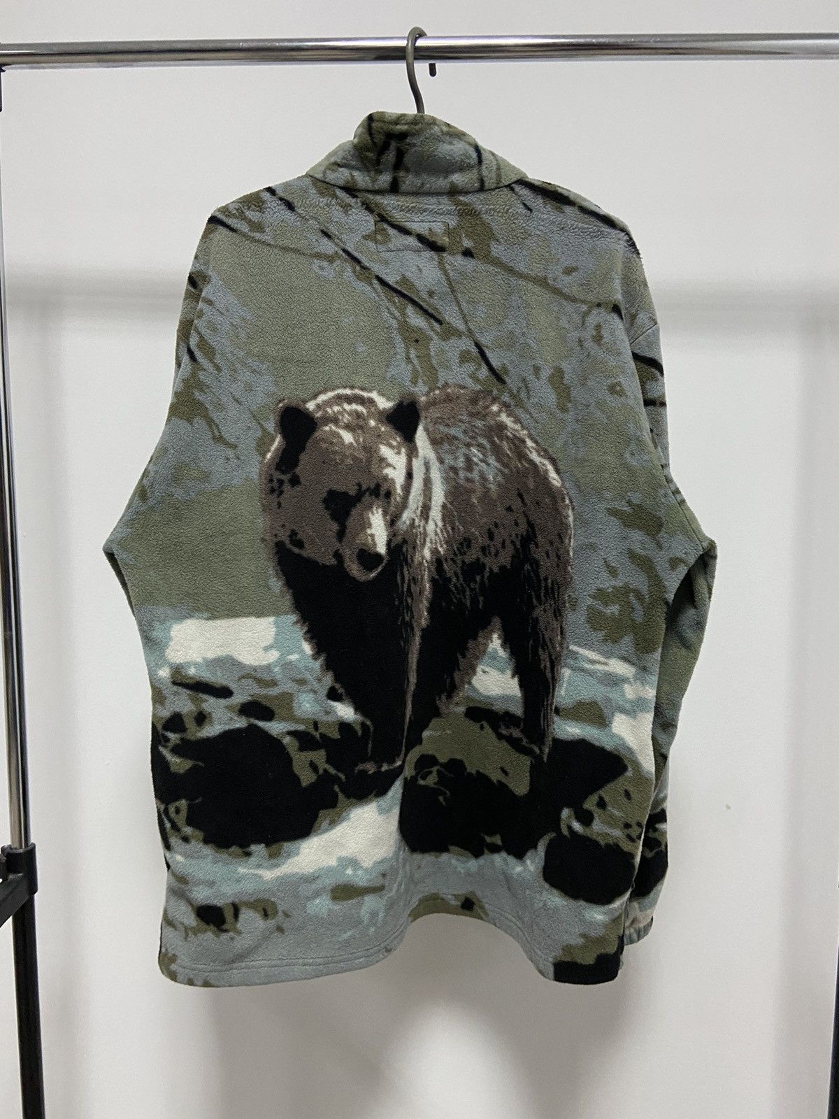 Japanese Brand Bear 🐻 Fleece Jacket Warm Vintage Zip Overprint Size US XL / EU 56 / 4 - 1 Thumbnail