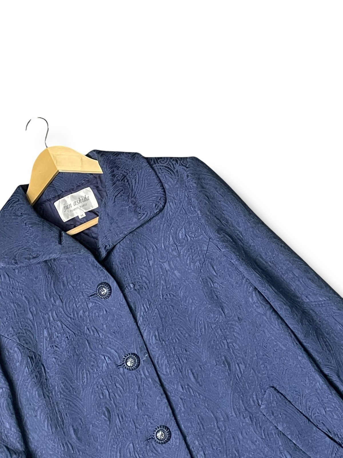 Japanese Brand × Vintage Jun Ashida Brand Embossed Long Coat (64) Size M / US 6-8 / IT 42-44 - 2 Thumbnail