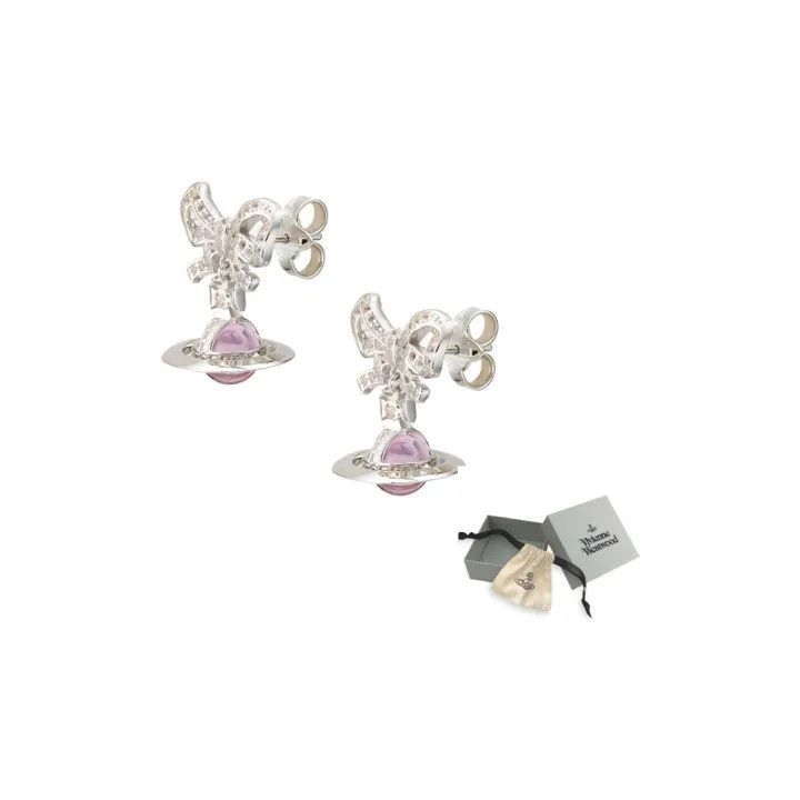 Vivienne Westwood Vivienne Westwood Pink Orb Saturn Earrings 0079 Size ONE SIZE - 1 Thumbnail