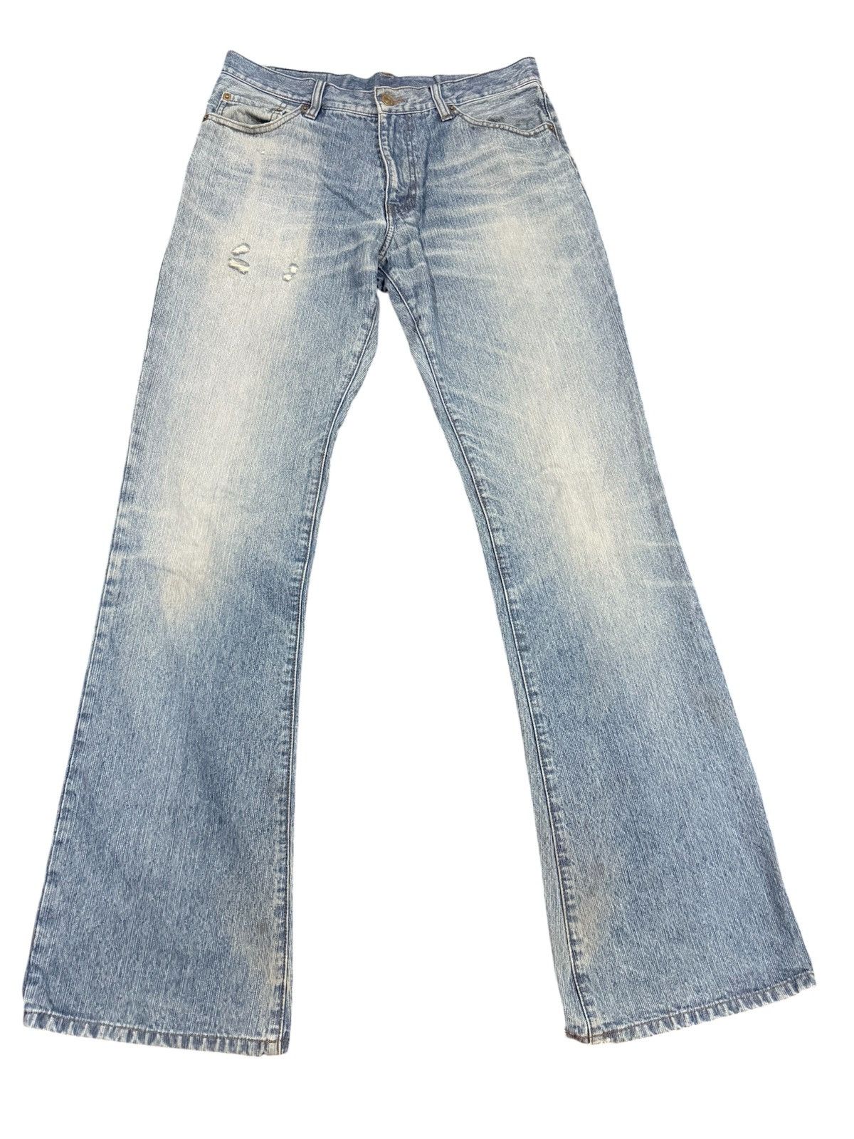 Japanese Brand 🔥FLARE🔥Vintage Comme Ca Ism Bootcut Flare Distressed Jeans Size US 33 - 2 Thumbnail
