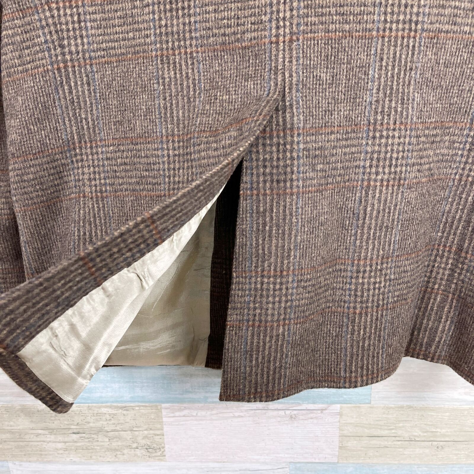 Savile Row Savile Row Wool Tweed Sport Coat Brown Glen Check Mens 42S Size 42S - 7 Thumbnail
