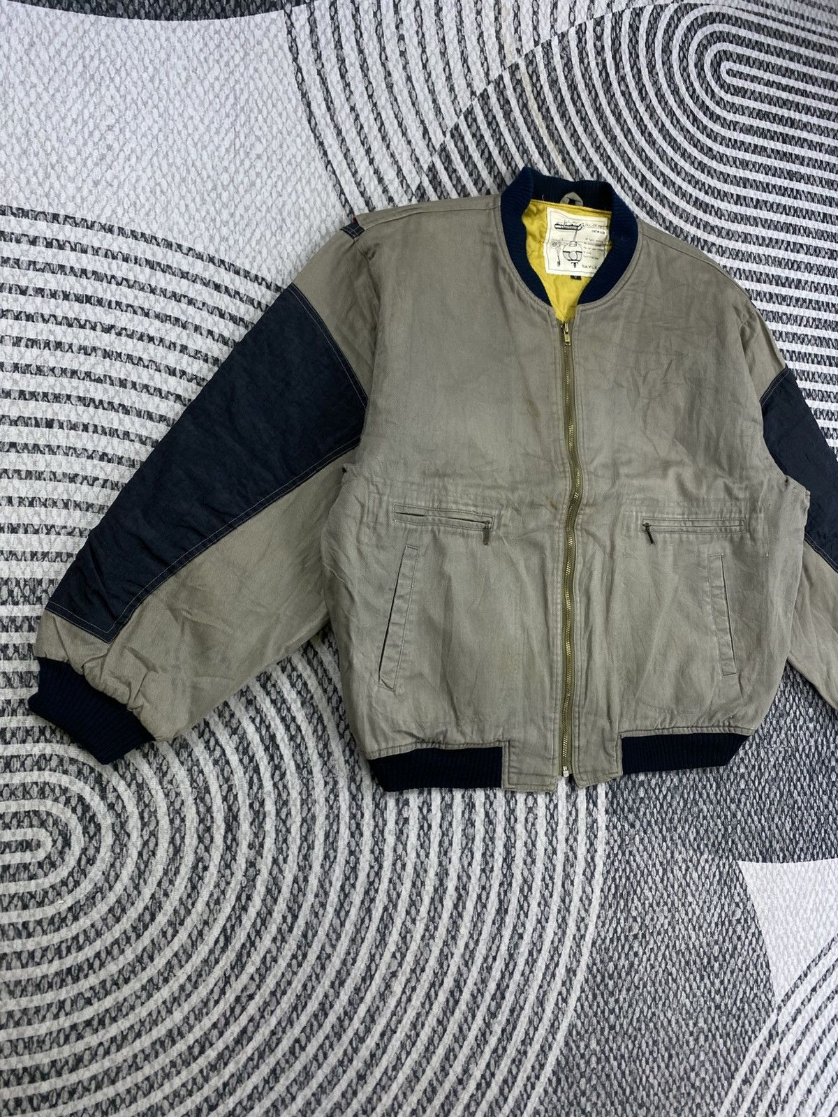 Japanese Brand Vintage 1990s BAYLEAF Utility Zipper Bomber Jacket Size US XL / EU 56 / 4 - 3 Thumbnail