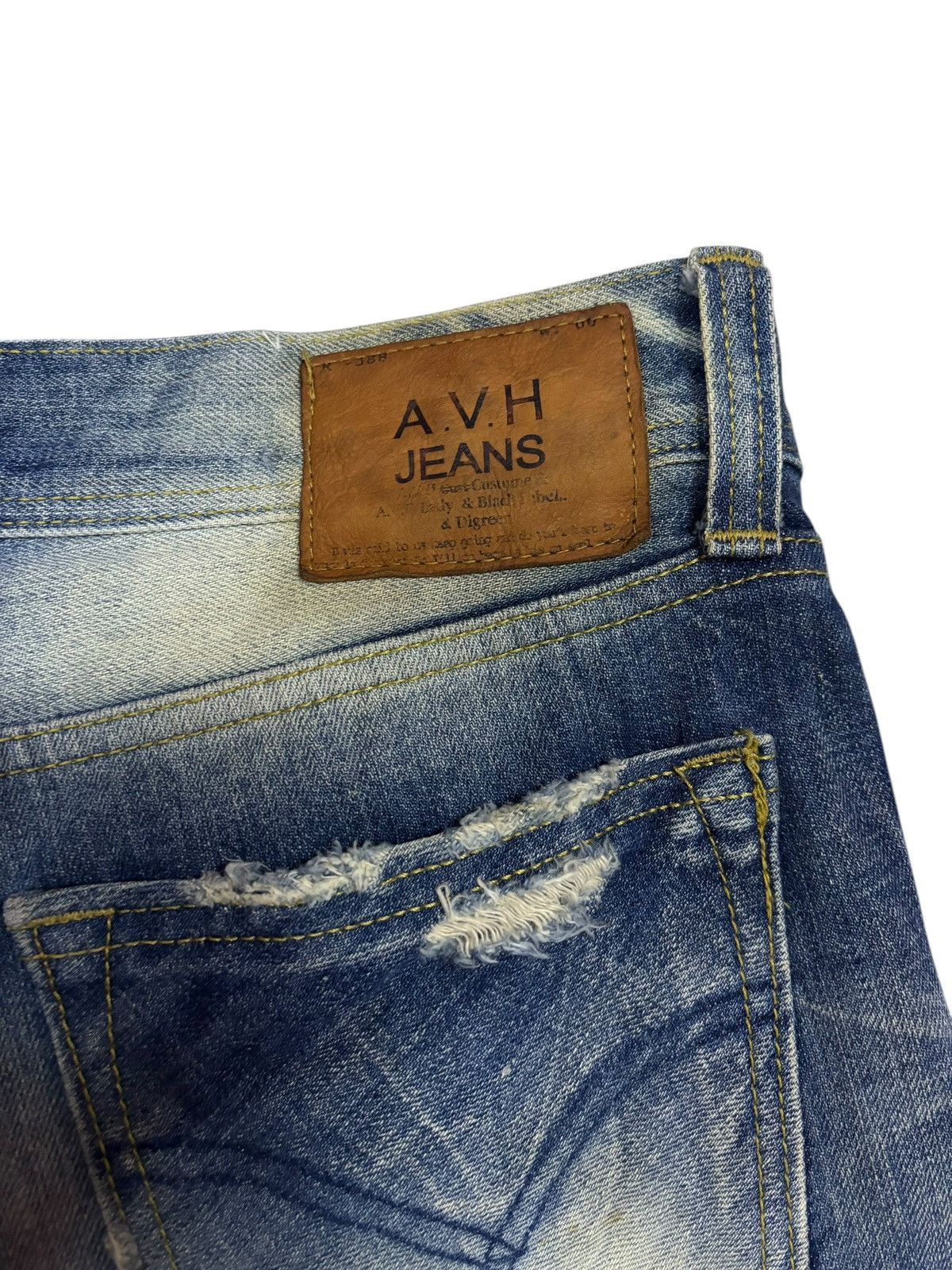 14th Addiction × Japanese Brand Vintage A.V.H Costume Black Label Distressed Jeans Size US 31 - 10 Thumbnail
