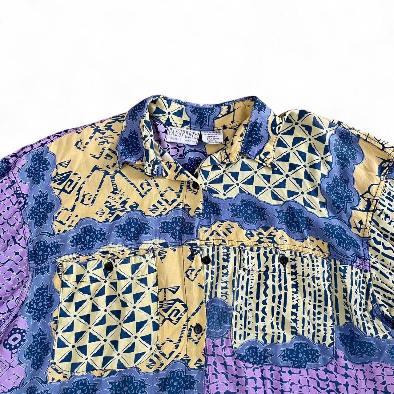 Vintage Vtg Passports of Pier 1 Imports Button Up Shirt - Size L Size US L / EU 52-54 / 3 - 3 Thumbnail