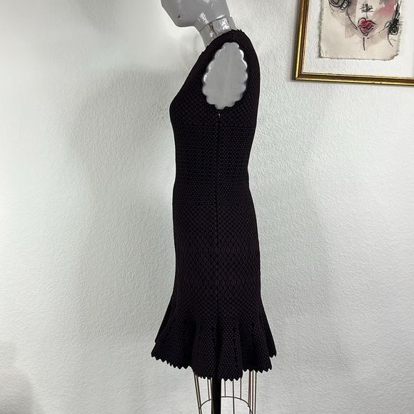 Alaia ALAIA Knit Scalloped Diamond Print Drop Waist Knee Fit Flare Size S / US 4 / IT 40 - 6 Thumbnail