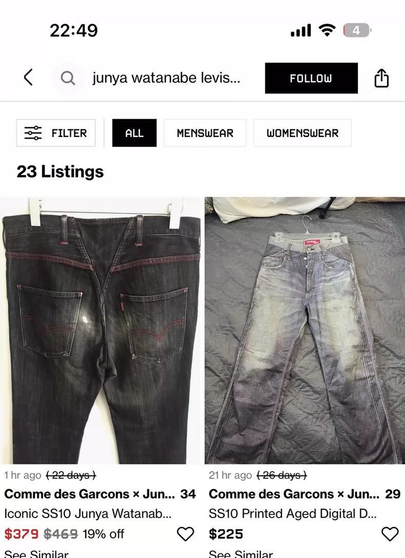 Junya Watanabe Junya Watanabe Levi's Men's Jeans Size US 36 / EU 52 - 5 Thumbnail