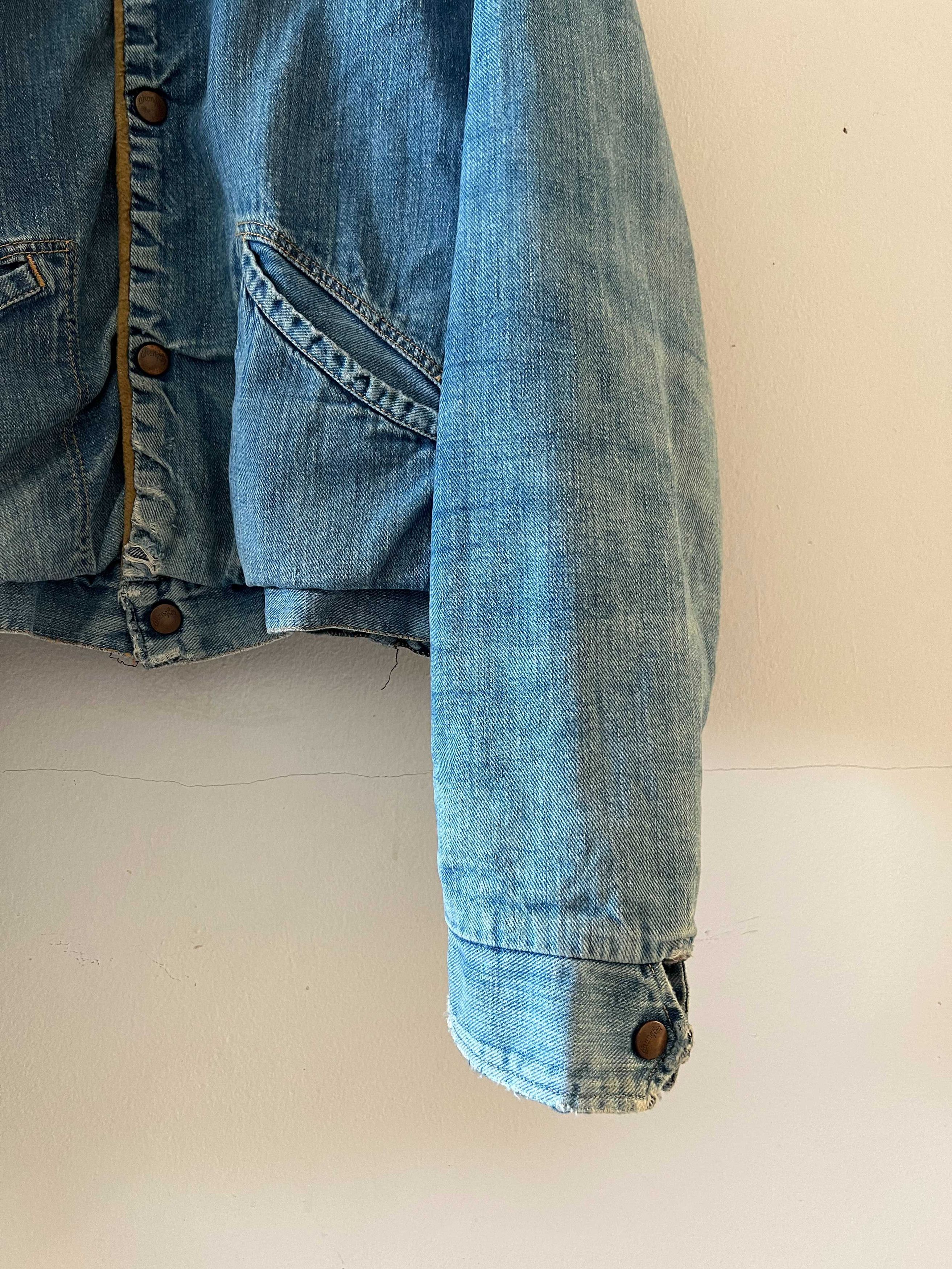 Vintage DISTRESSED VINTAGE 70s WRANGLER WESTERN DENIM JACKET Size US M / EU 48-50 / 2 - 6 Thumbnail