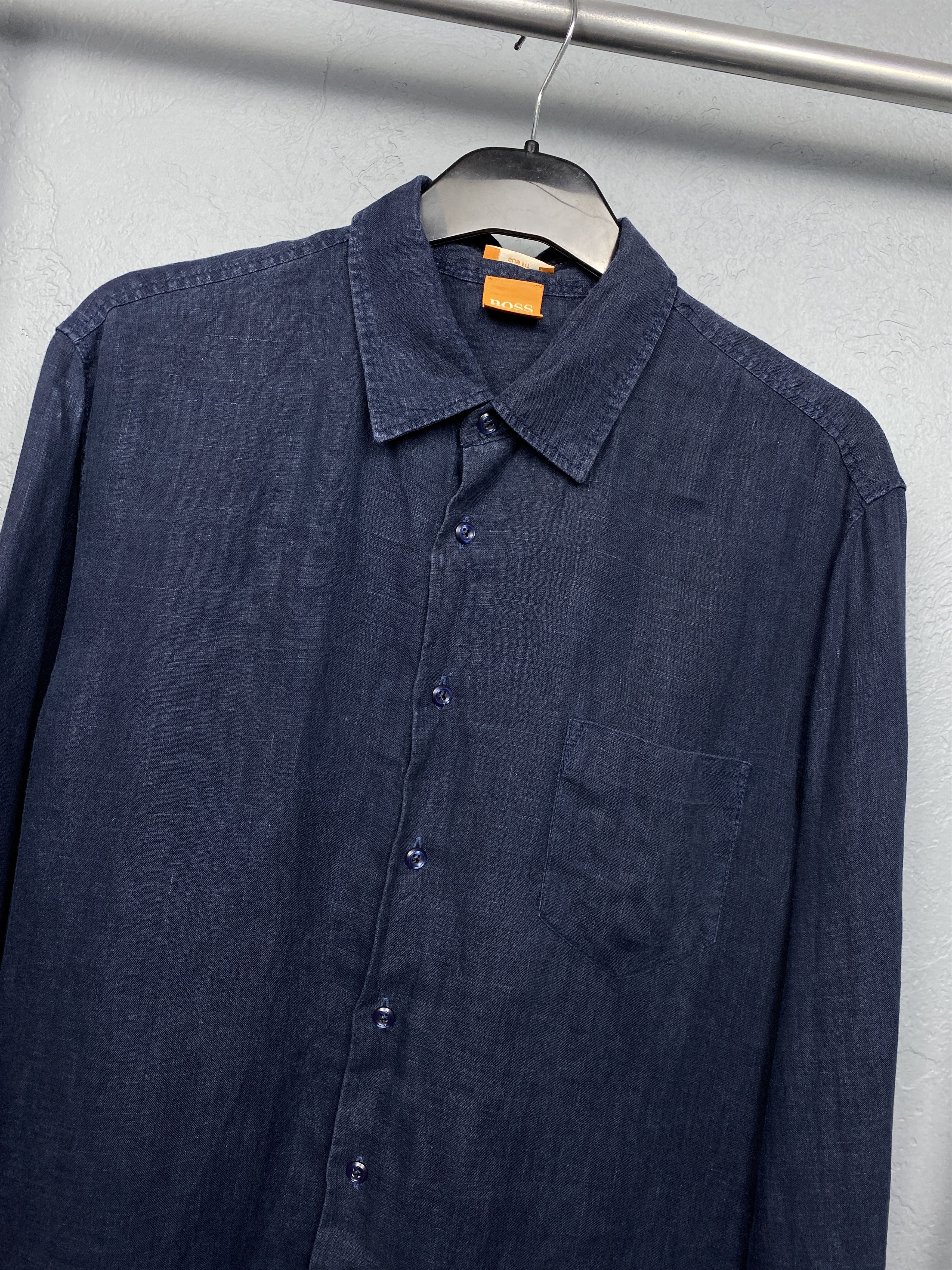 Hugo Boss Hugo Boss Vintage Mens LINEN Long Sleeve Shirt Size US L / EU 52-54 / 3 - 2 Thumbnail