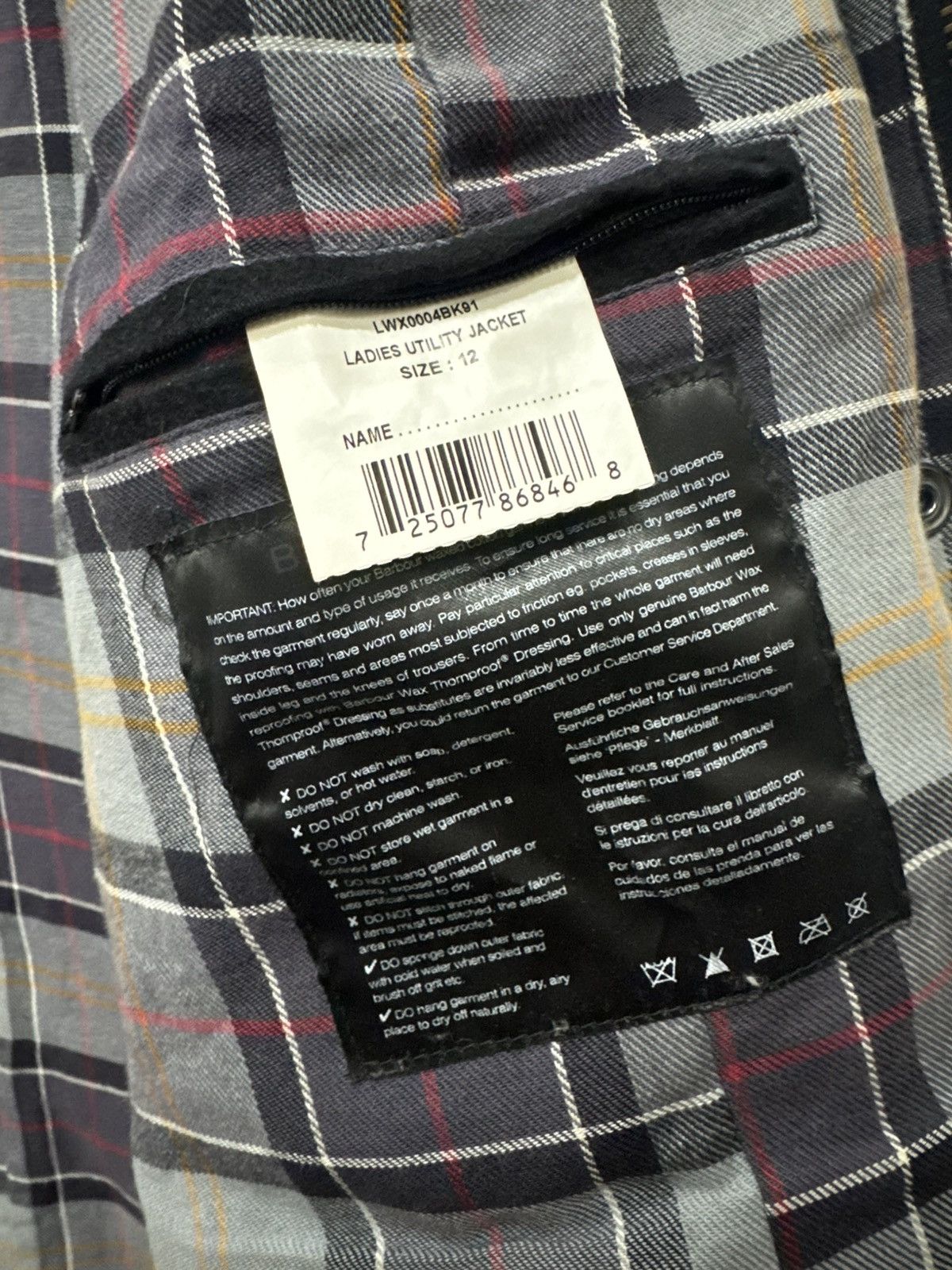 Barbour Womens Barbour Utility Black Waxed Jacket Size 12 Size M / US 6-8 / IT 42-44 - 17 Thumbnail