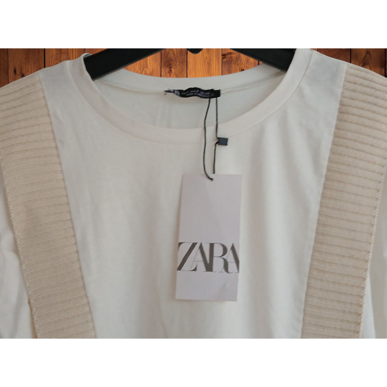 Zara NWT Zara Combination Banded Top - White & Cream - Size Small Size S / US 4 / IT 40 - 6 Thumbnail