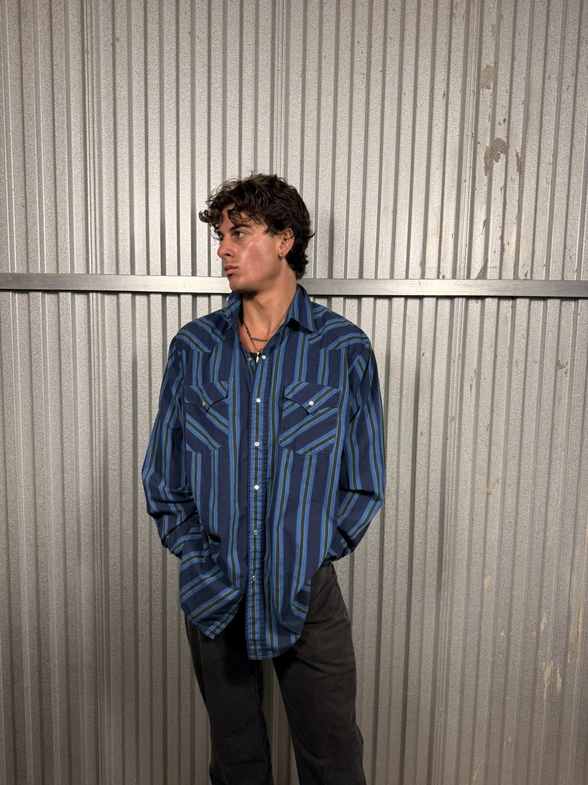 Other Vintage Toro Western Pearl Snap Pinstripe Western Shirt Size US L / EU 52-54 / 3 - 4 Thumbnail