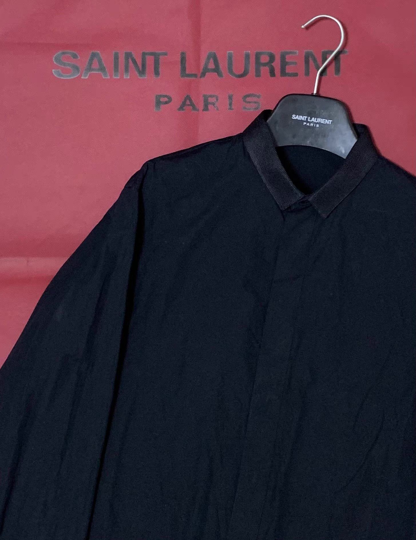 Dior Dior Homme 13SS Black Woven Collar Shirt Q12 Size US L / EU 52-54 / 3 - 8 Thumbnail