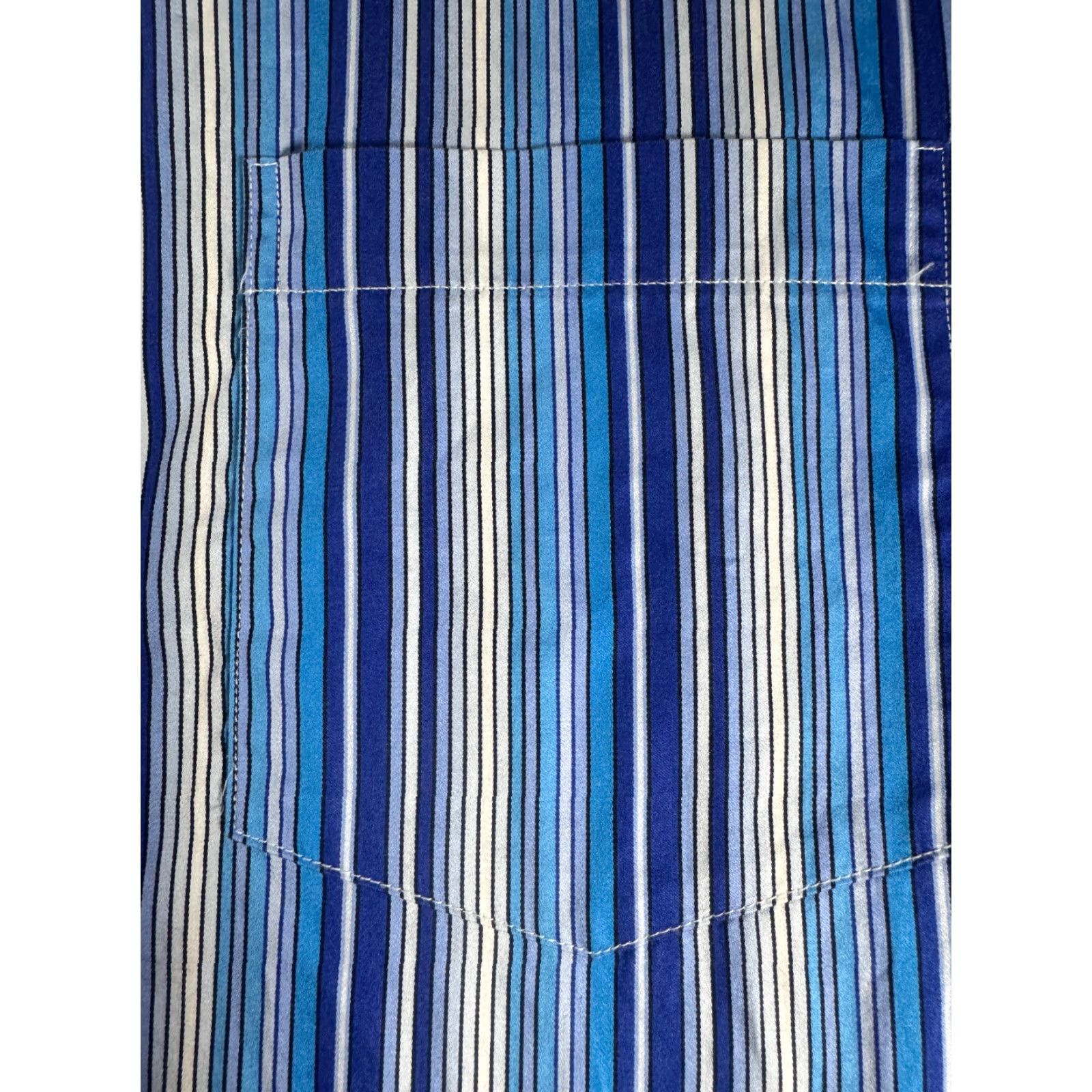 BUGATCHI Bugatchi Uomo Long Sleeve Shirt XL Blue Striped 100% Cotton Dress Shirt Mens Button Down Size US XL / EU 56 / 4 - 3 Thumbnail