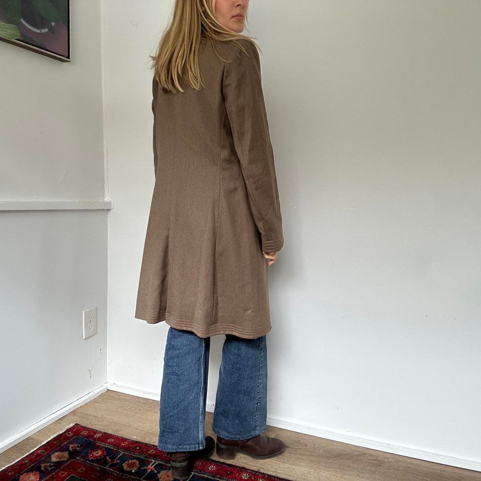 Other Vintage Brown Longline Wool Coat (XS) Size XS / US 0-2 / IT 36-38 - 3 Thumbnail