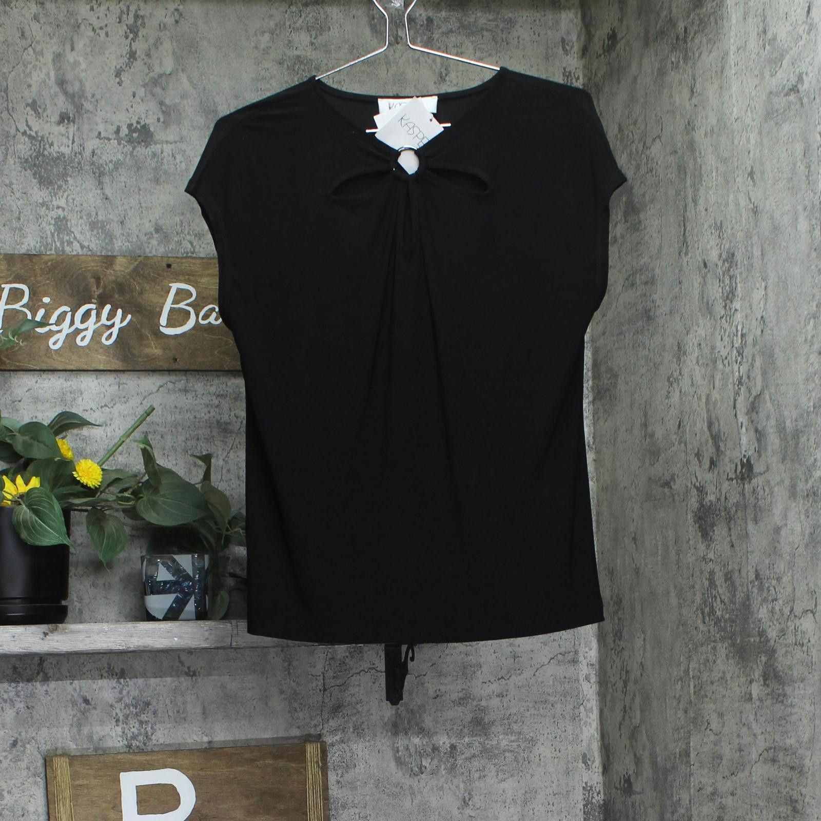 Other Kasper Keyhole Ring Short-sleeve Shirt Top 10924137 Black S Size S / US 4 / IT 40 - 2 Thumbnail