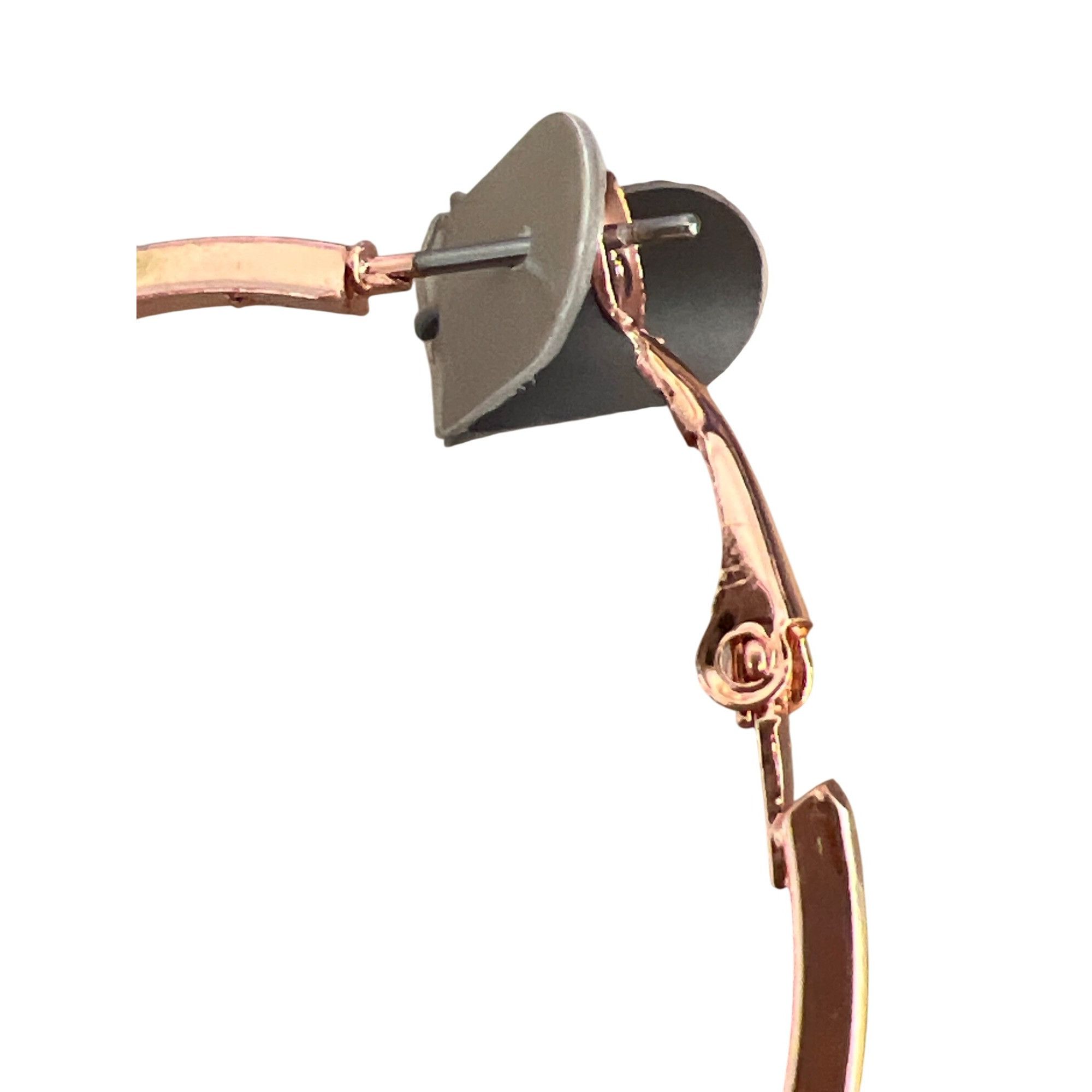 Other Rose Gold Tone Hoop Earrings Lever Back Sensitive Ears 1 7/8 Size ONE SIZE - 3 Thumbnail