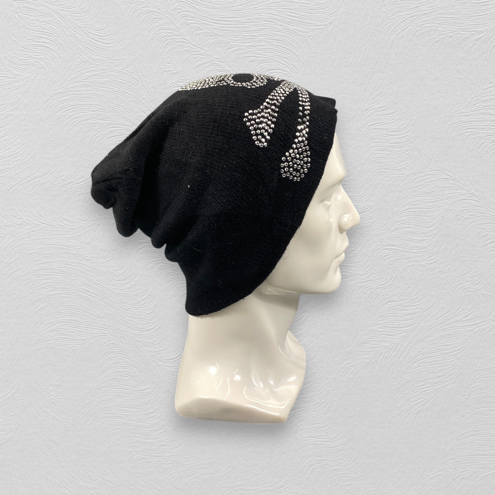 Japanese Brand Skull Diamond Slouchy Beanie Hat -BN1072 Size ONE SIZE - 4 Thumbnail
