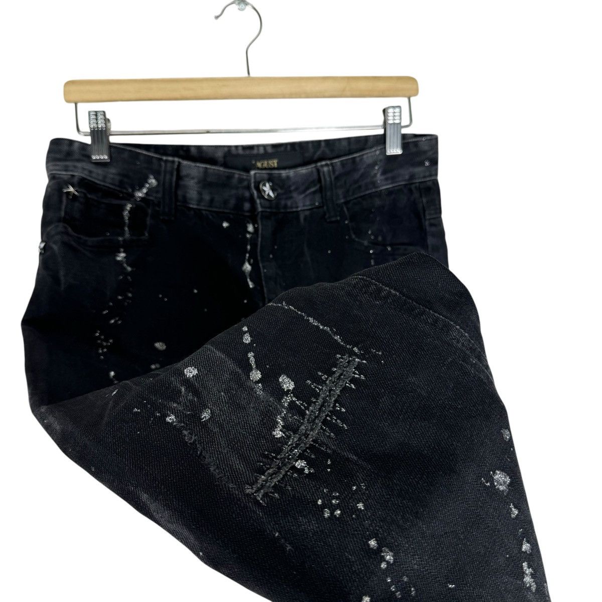 If Six Was Nine 🌟00s LAGUST PAINT SPLASHED DENIM PANTS Size US 32 / EU 48 - 6 Thumbnail