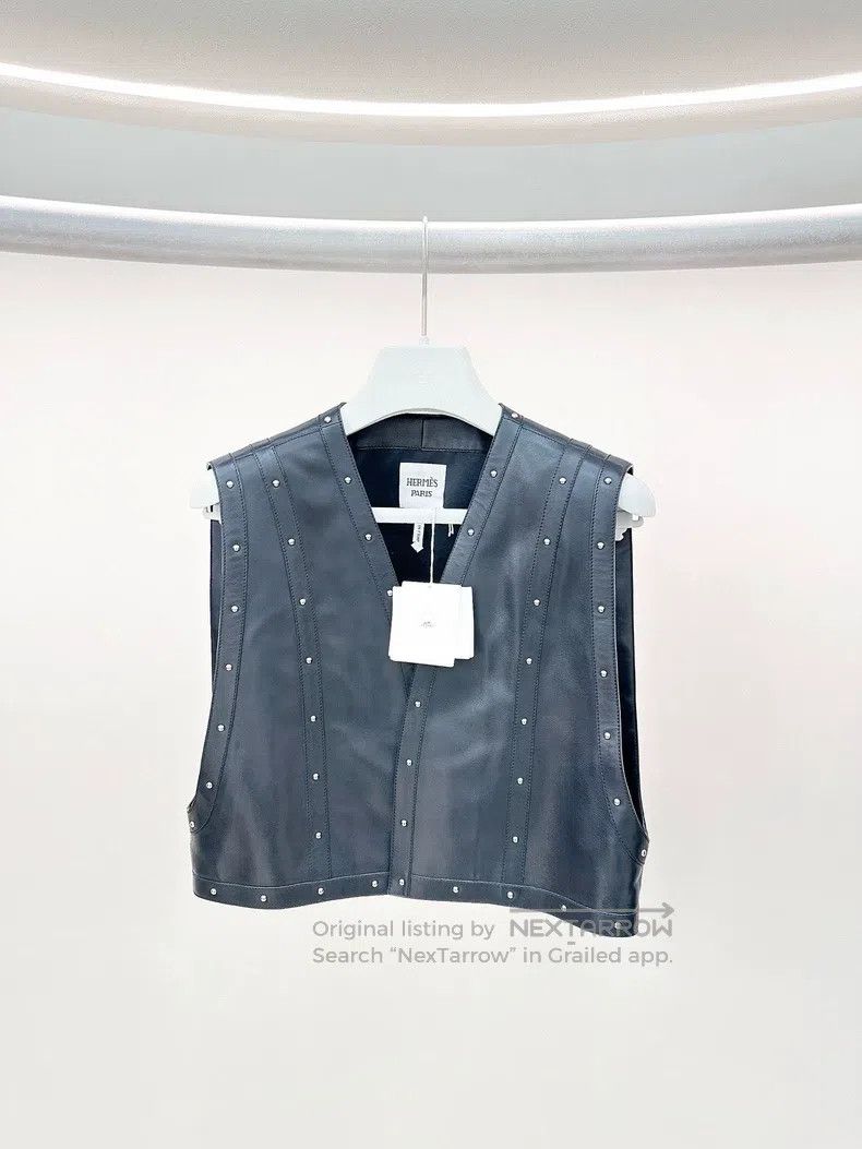 Hermes Hermes Black rivet leather dress with top size 38 and skir Size XS / US 0-2 / IT 36-38 - 1 Thumbnail