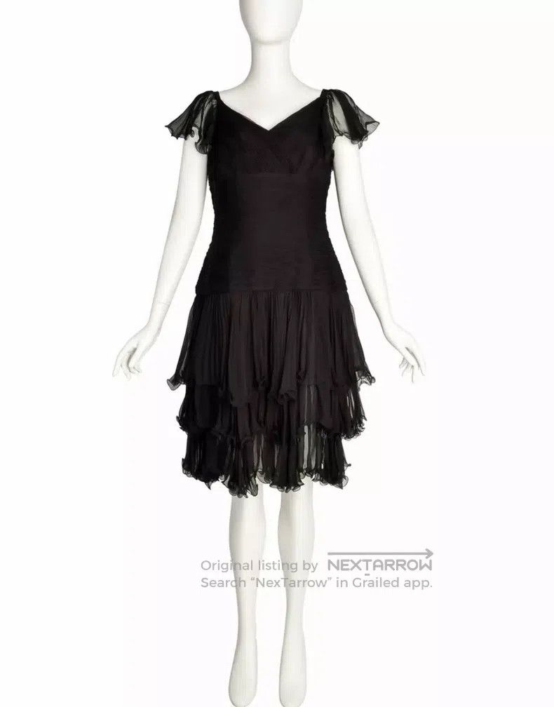 Valentino Valentino Silk black pleated dress Size S / US 4 / IT 40 - 2 Thumbnail