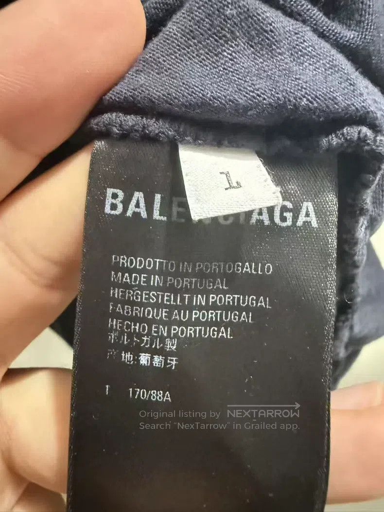 Balenciaga Balenciaga Blue-black FBI distressed crackled short-sleeve Size US S / EU 44-46 / 1 - 4 Thumbnail