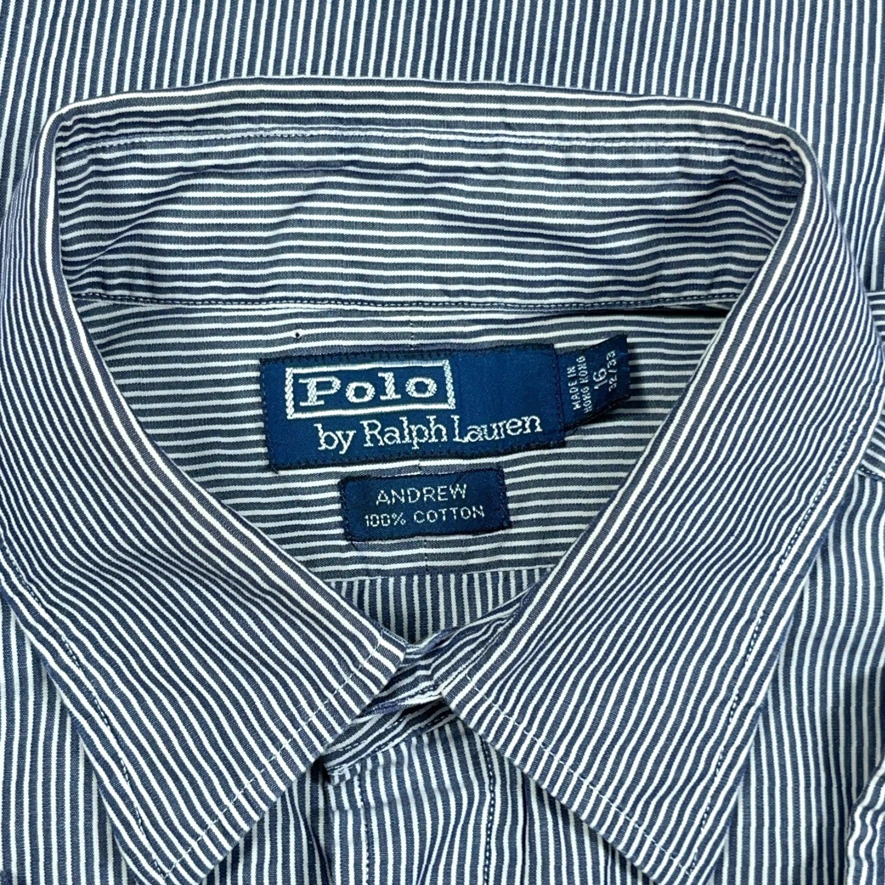 Polo Ralph Lauren Polo Ralph Lauren Shirt Men Large Blue Pinstripe Button Up Dress Andrew 16 32 * Size 42R - 7 Thumbnail