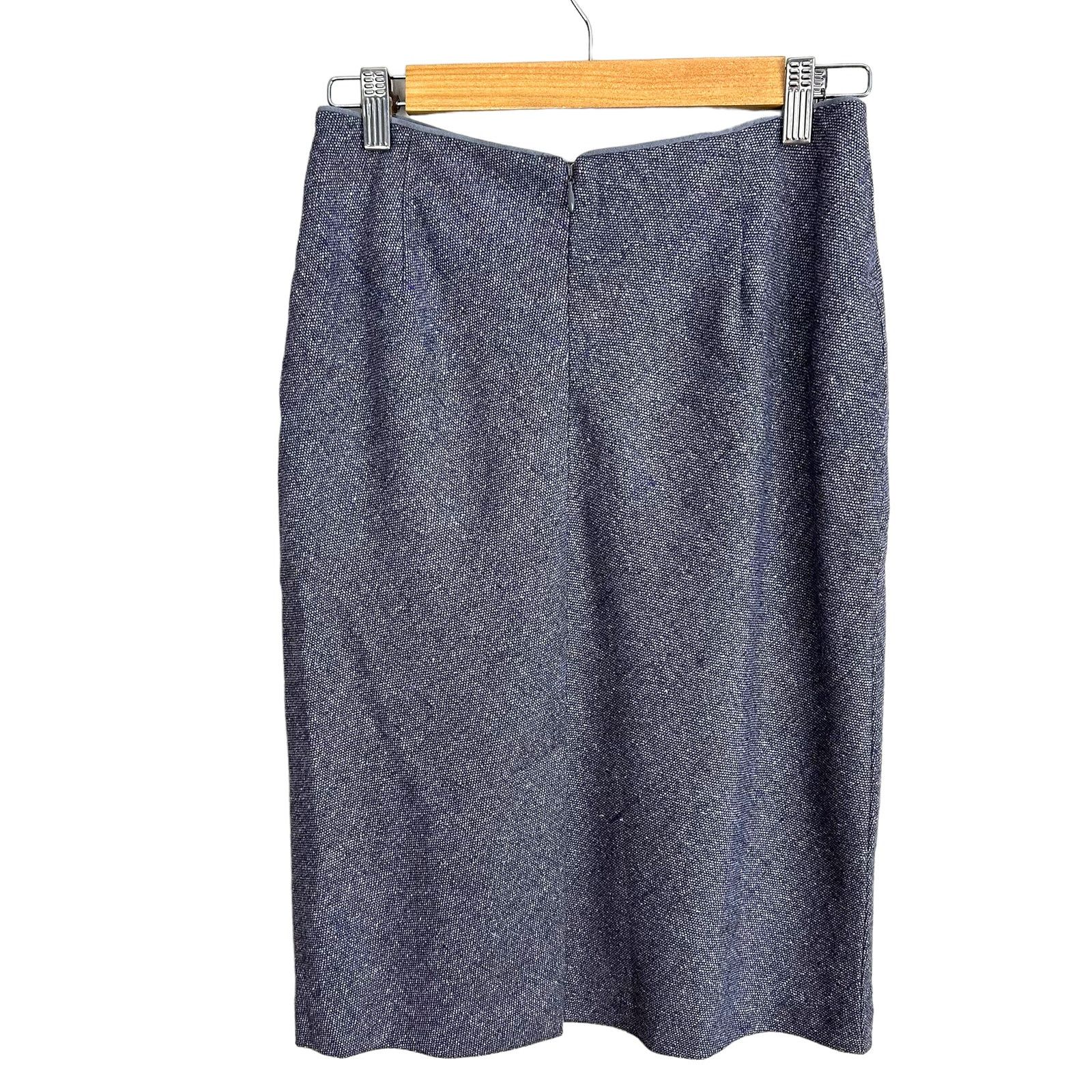 Brooks Brothers Purple Blue Tweed Pencil Skirt Wool Silk 4 4P P4 SP PS Size 27" / US 4 / IT 40 - 2 Thumbnail