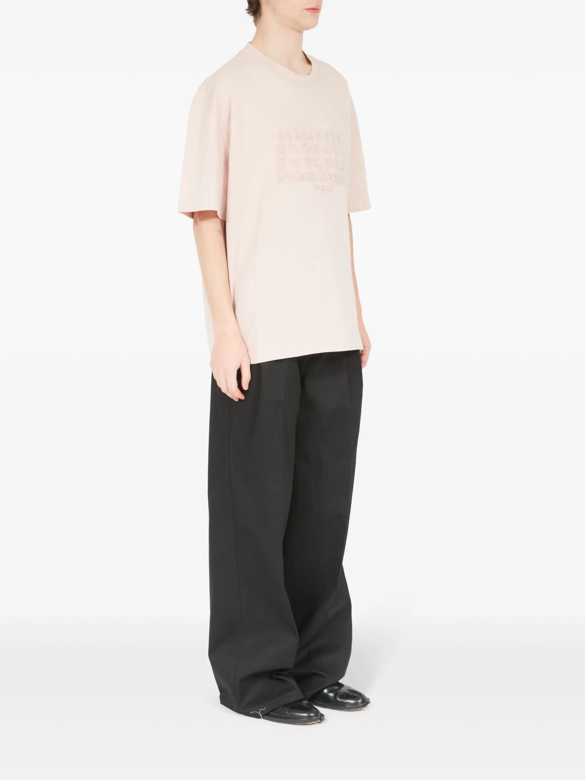 Maison Margiela o1w1db11225 Logo-embroidered Cotton T-Shirt in Light Pink Size US S / EU 44-46 / 1 - 3 Thumbnail