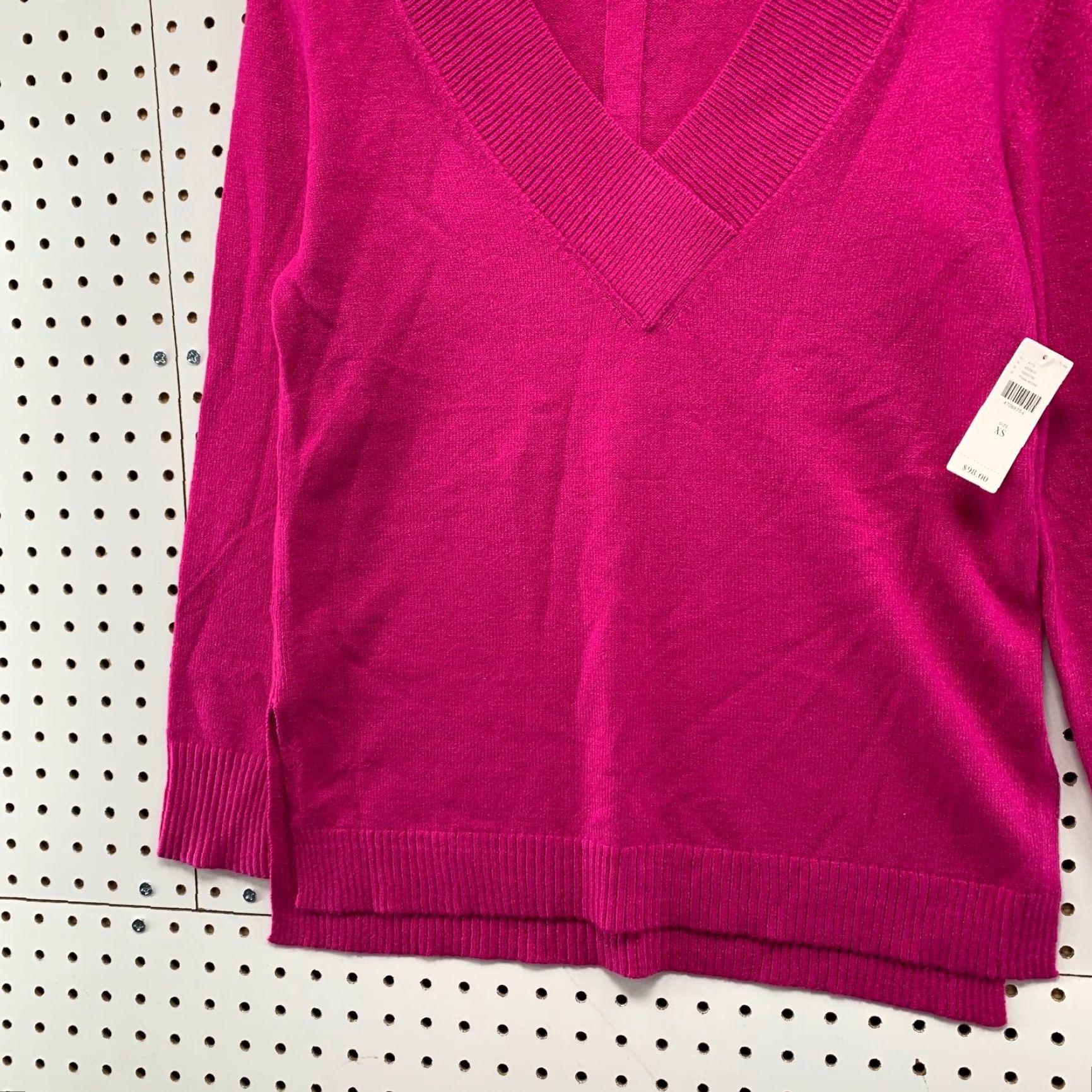 Anthropologie VINTAGE Anthropologie Galizia Tunic Sweater Womens XS Hot Pink V Neck NWT Cozy Size XS / US 0-2 / IT 36-38 - 3 Thumbnail