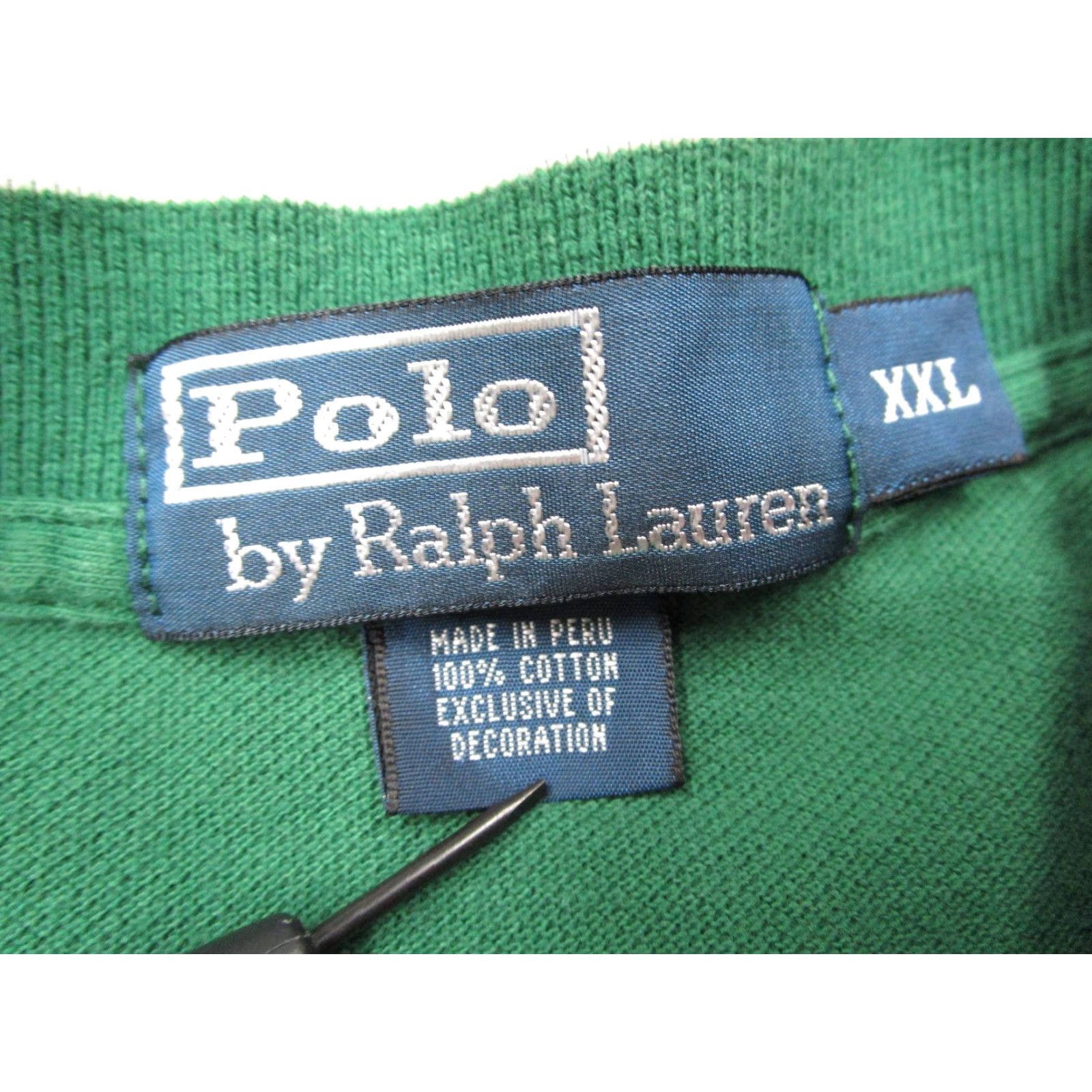 Polo Ralph Lauren Vintage Polo Ralph Lauren Men's 2XL Green Short Sleeve Pique Polo Shirt with Embroidered White Pony Logo Size US XXL / EU 58 / 5 - 3 Thumbnail