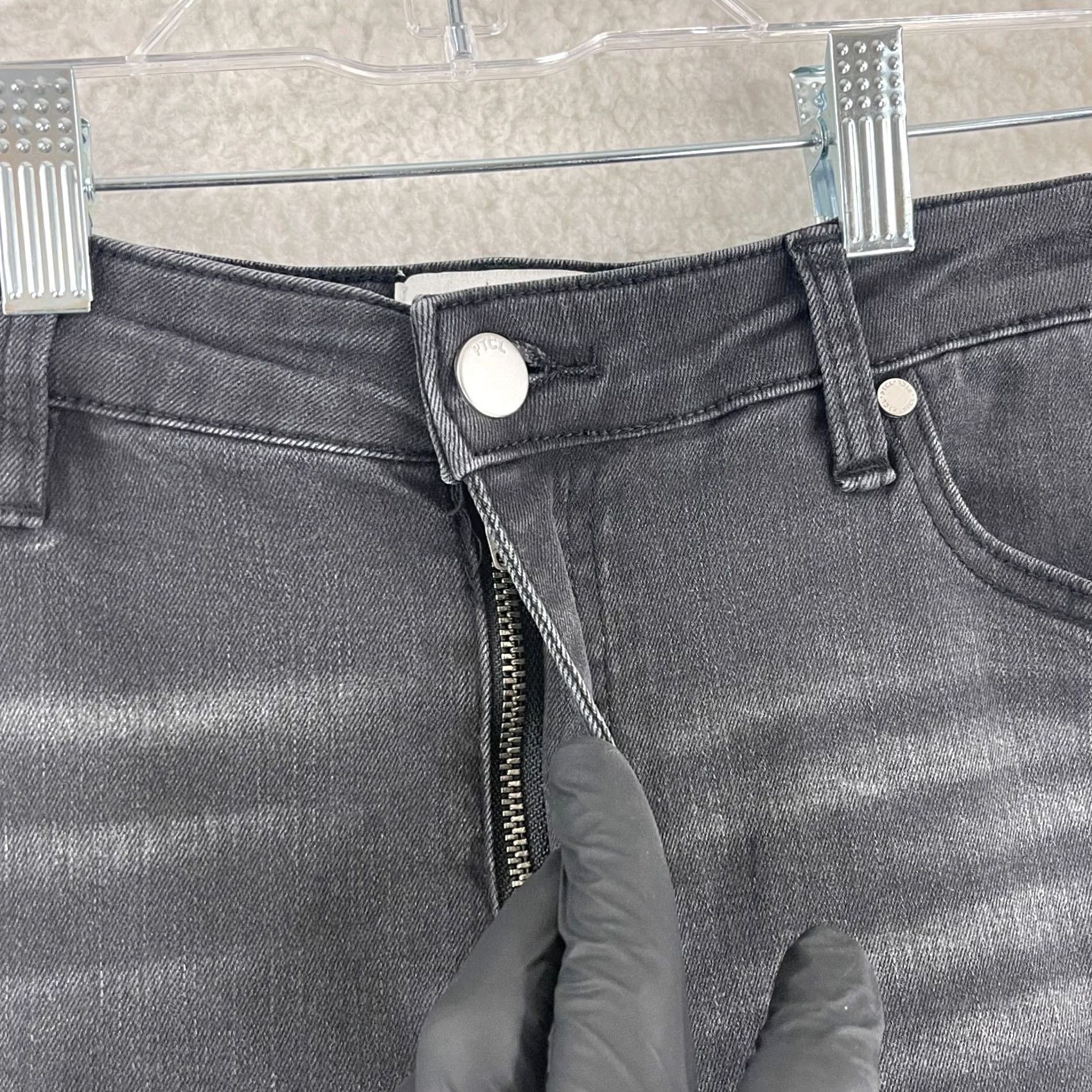 Vintage PTCL Black Denim Flare Jeans Womens 32 High Rise Stretch Casual Wide-Leg Regular Size 24" / US 00 / IT 34 - 6 Thumbnail
