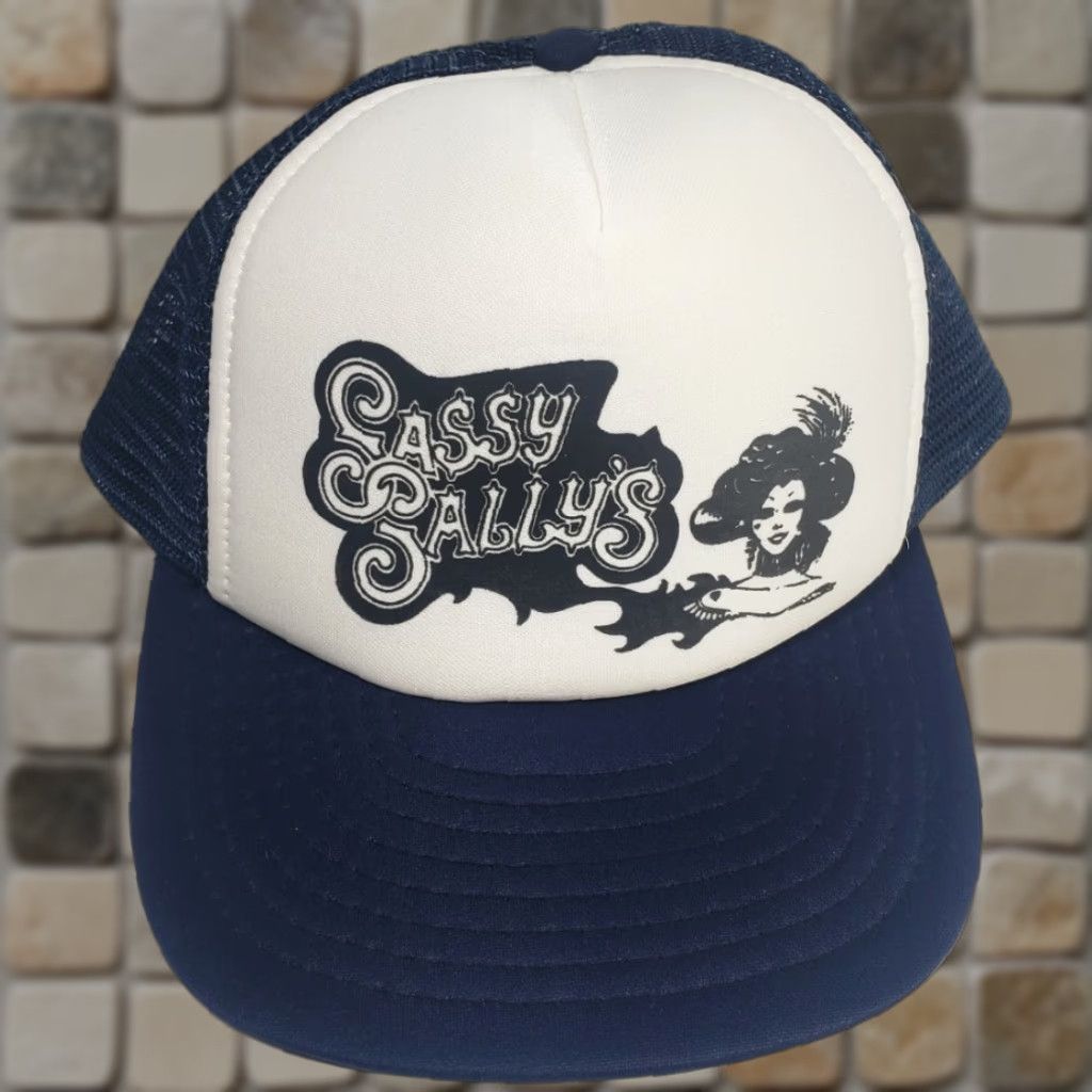 Vintage VINTAGE Speedway Trucker Hat Adult One Size Blue 80s Sassy Sally's Casino Las Vegas Nevada Snapback Cap Size ONE SIZE - 1 Thumbnail