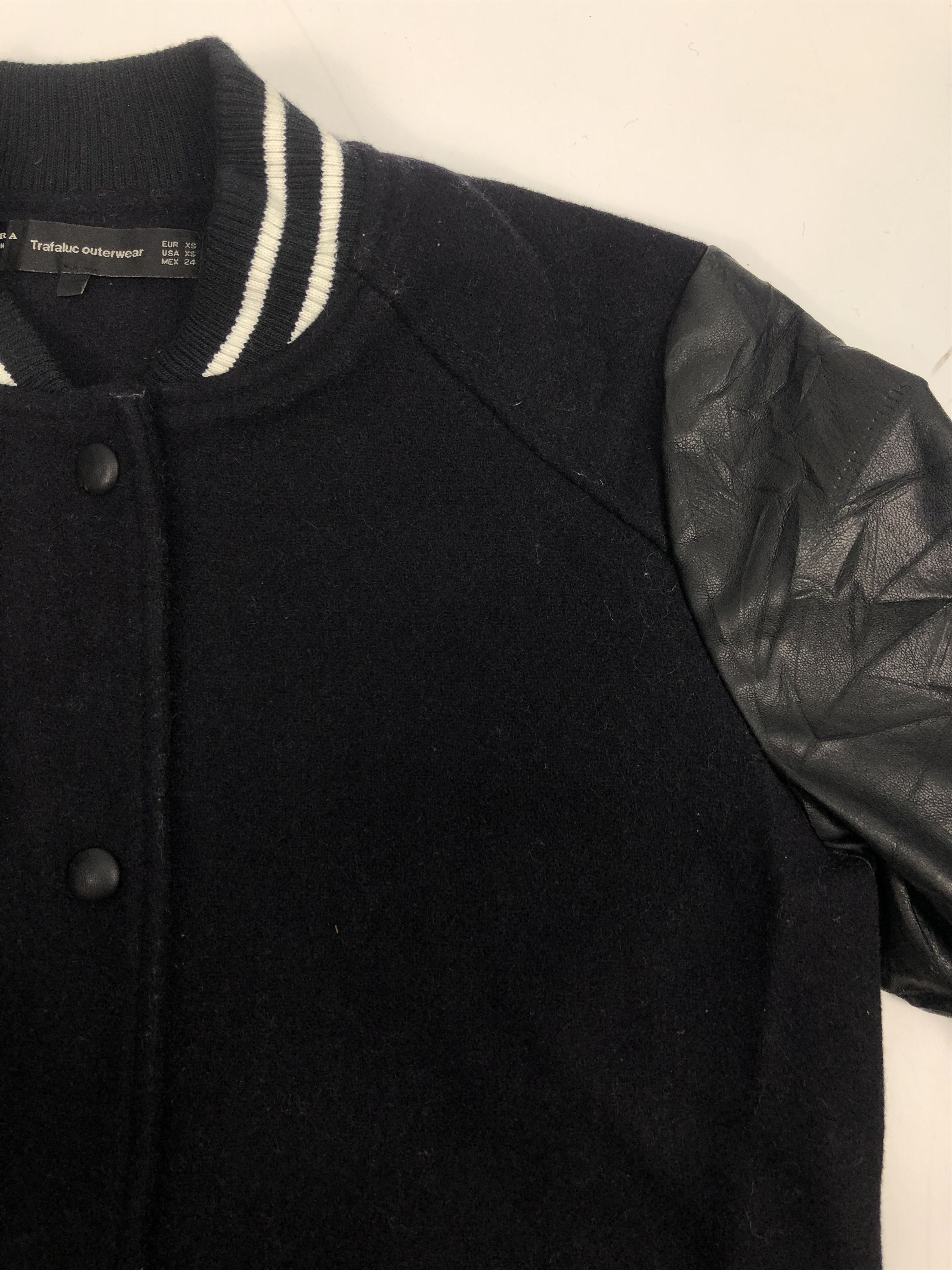 Zara Vintage Zara Varsity Jacket Black V0099 Size US XS / EU 42 / 0 - 4 Thumbnail
