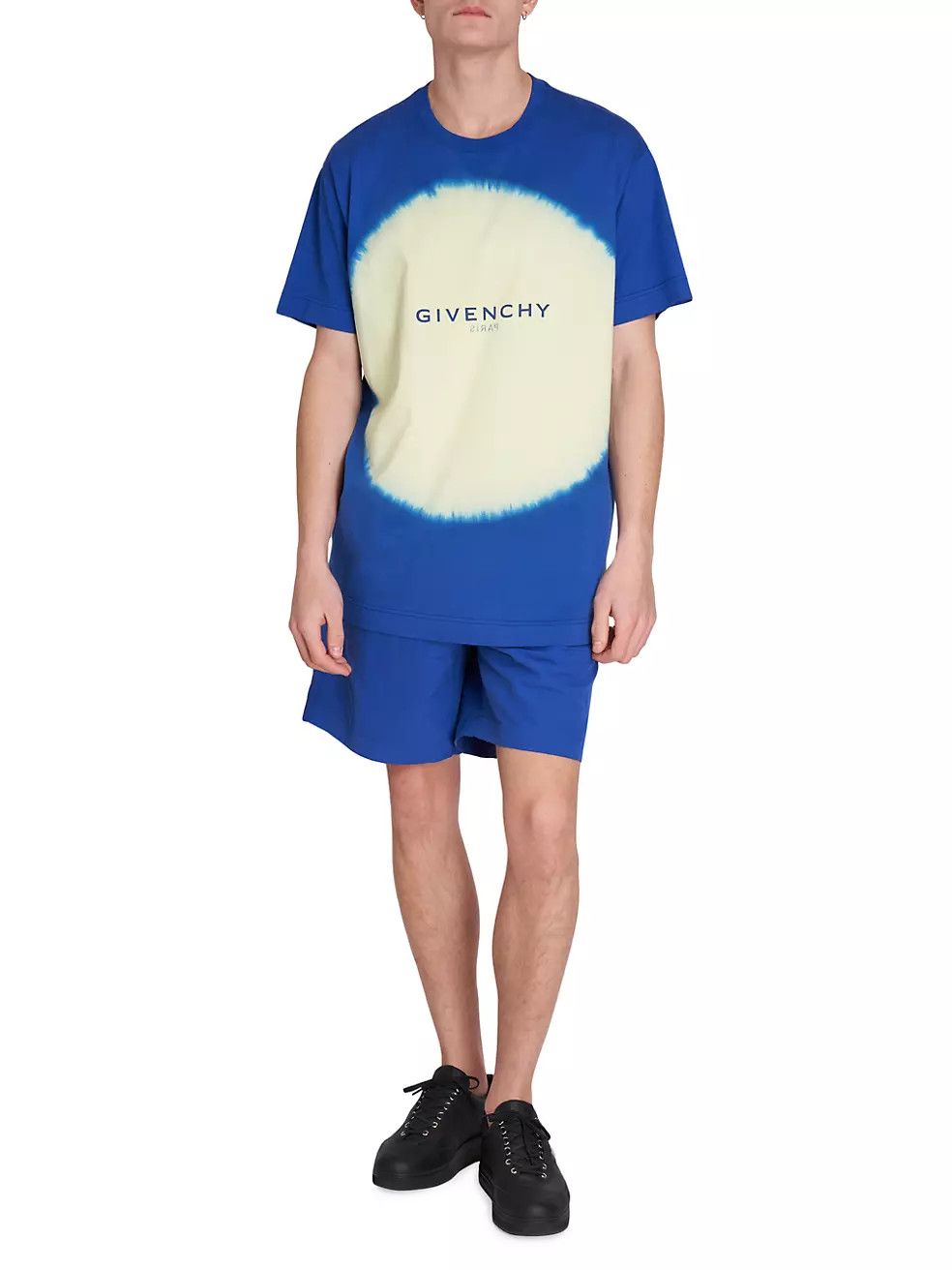 Givenchy Blue and Yellow Reverse Logo Oversized T-Shirt Size US XXS / EU 40 - 3 Thumbnail