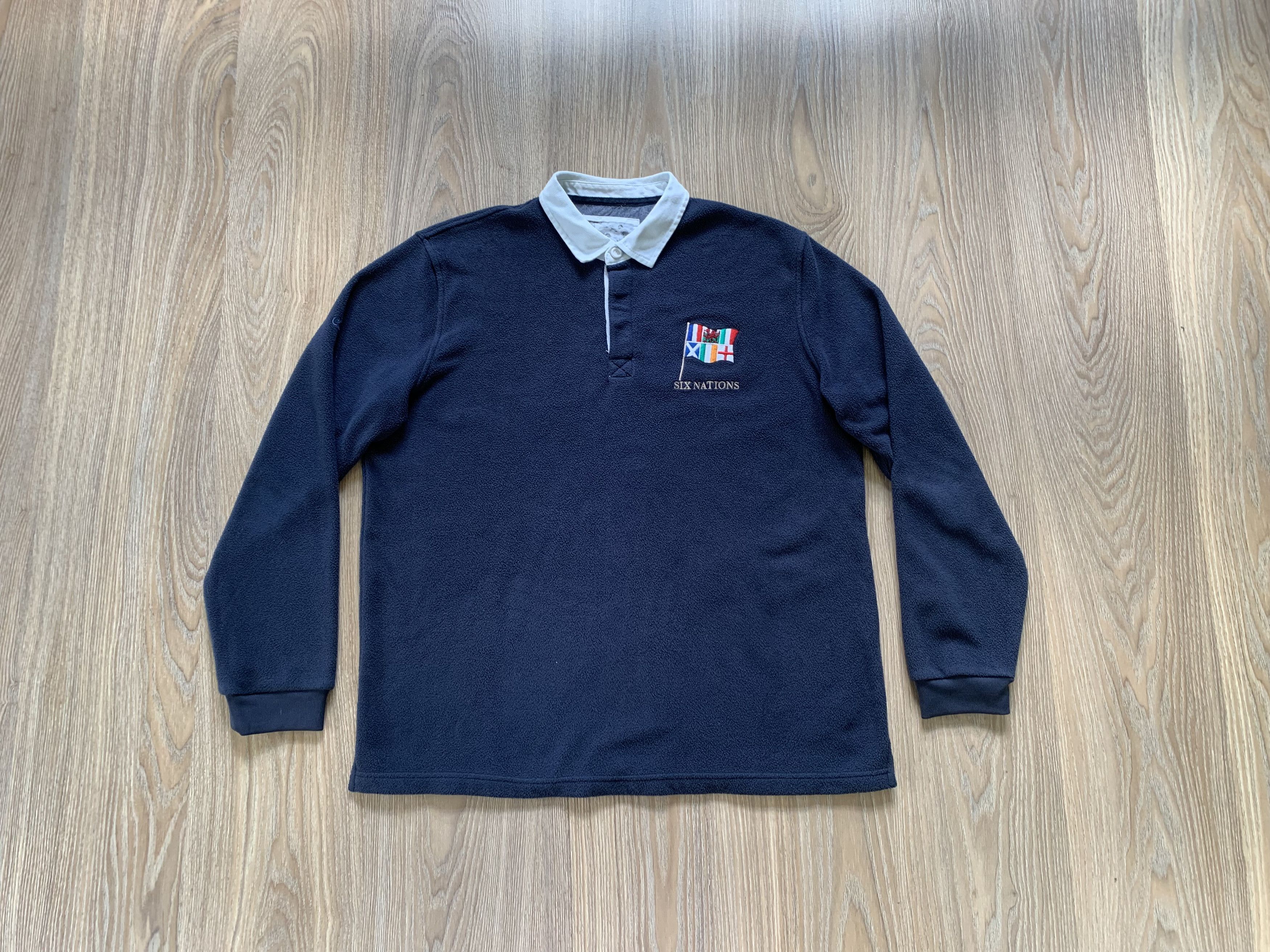 Cotton Traders × Vintage Cotton Traders Rugby Blue Fleece Polo Sweatshirt Size US L / EU 52-54 / 3 - 1 Thumbnail