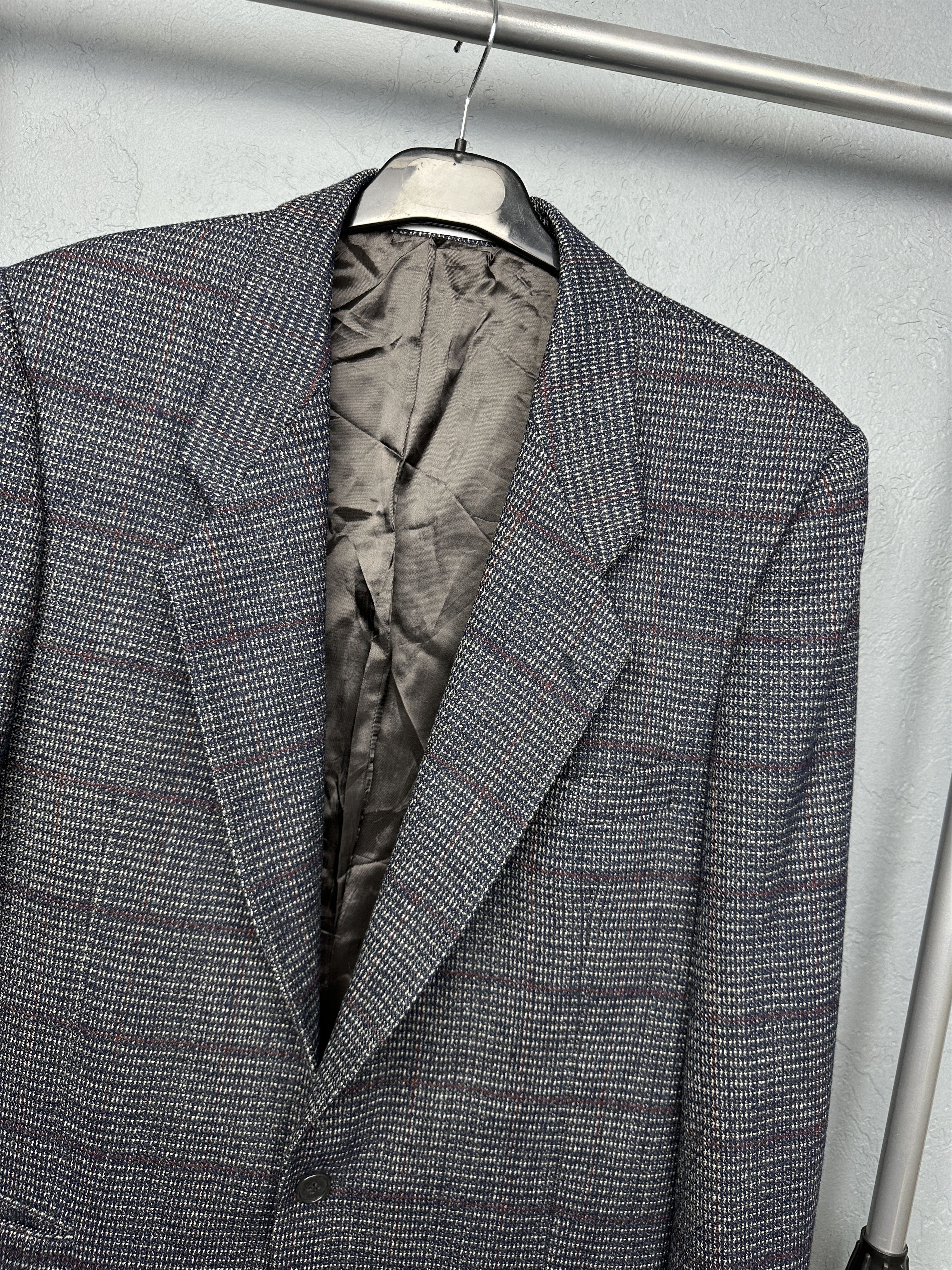 Yves Saint Laurent Yves Saint Laurent Vintage Mens Herringbone Wool Blazer Size US M / EU 48-50 / 2 - 2 Thumbnail