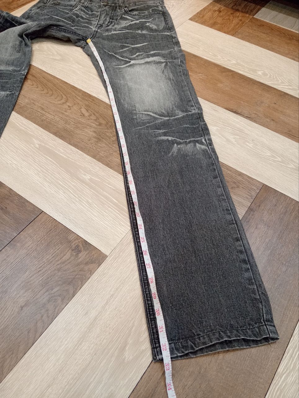 If Six Was Nine JAPANESE LOWBOX DISTRESSED LOOK JEANS - BLACK Size US 30 / EU 46 - 14 Thumbnail
