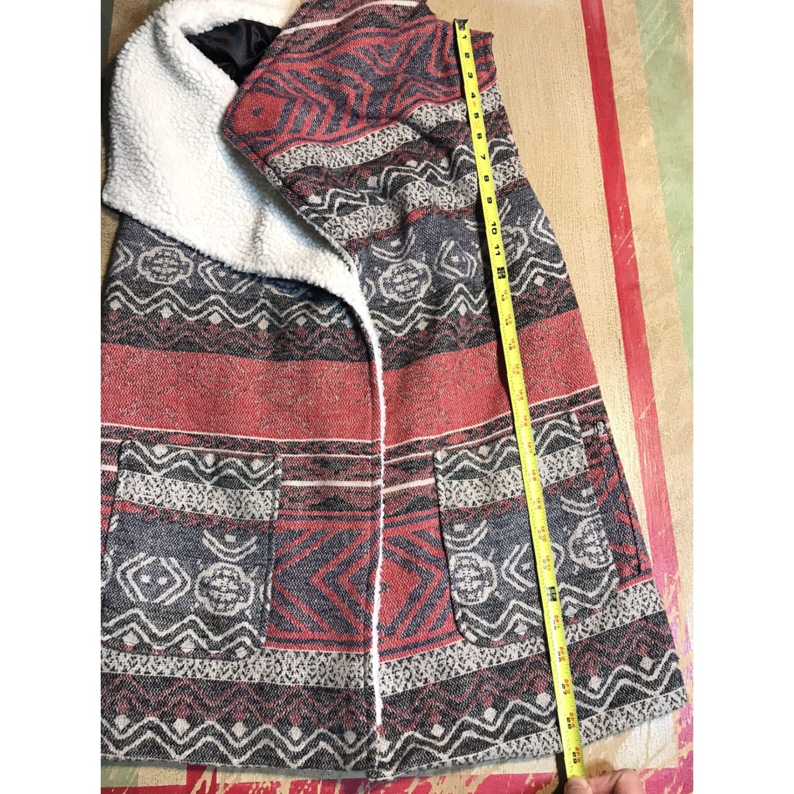 Vintage Me Jane Aztec Navajo Print Vest Womens S Wool Blend Faux Fur Southwest Size S / US 4 / IT 40 - 6 Thumbnail