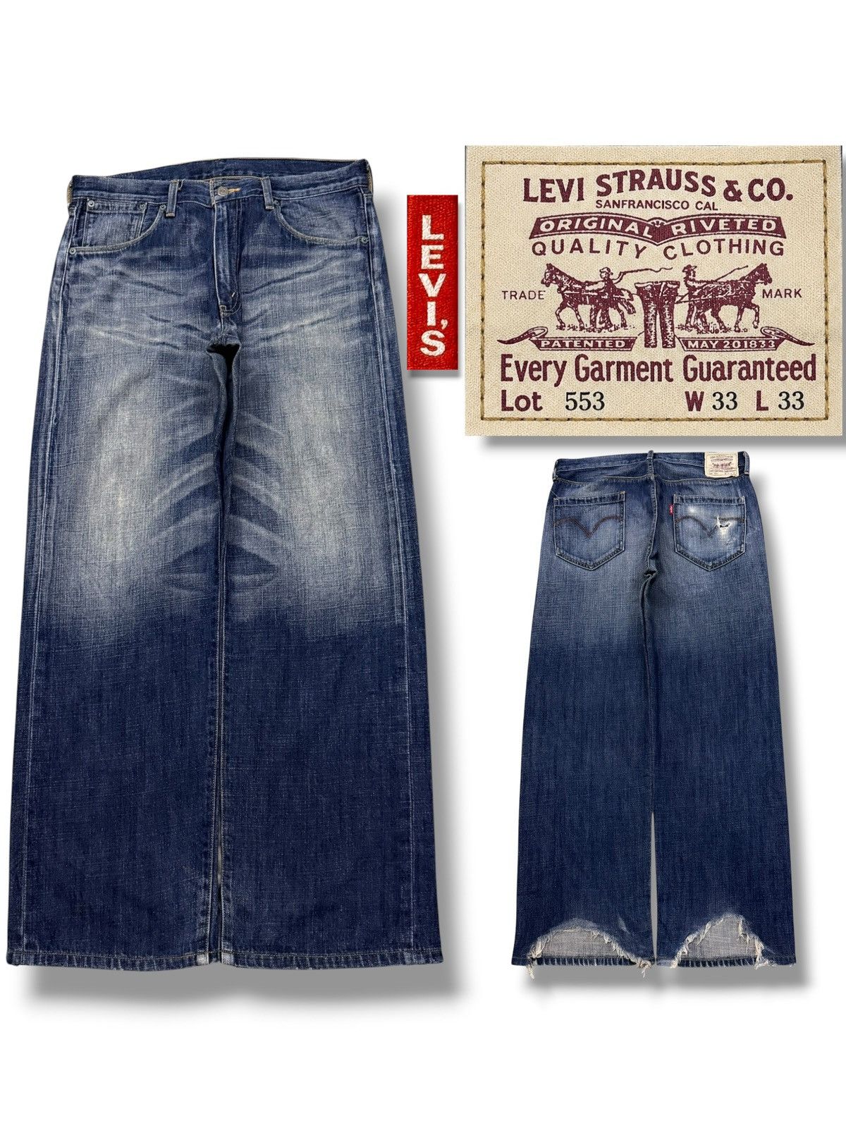 Levi's Vintage Levi’s 553 Japan Denim Jeans | Wide Fit | W32 Size US 32 / EU 48 - 1 Thumbnail